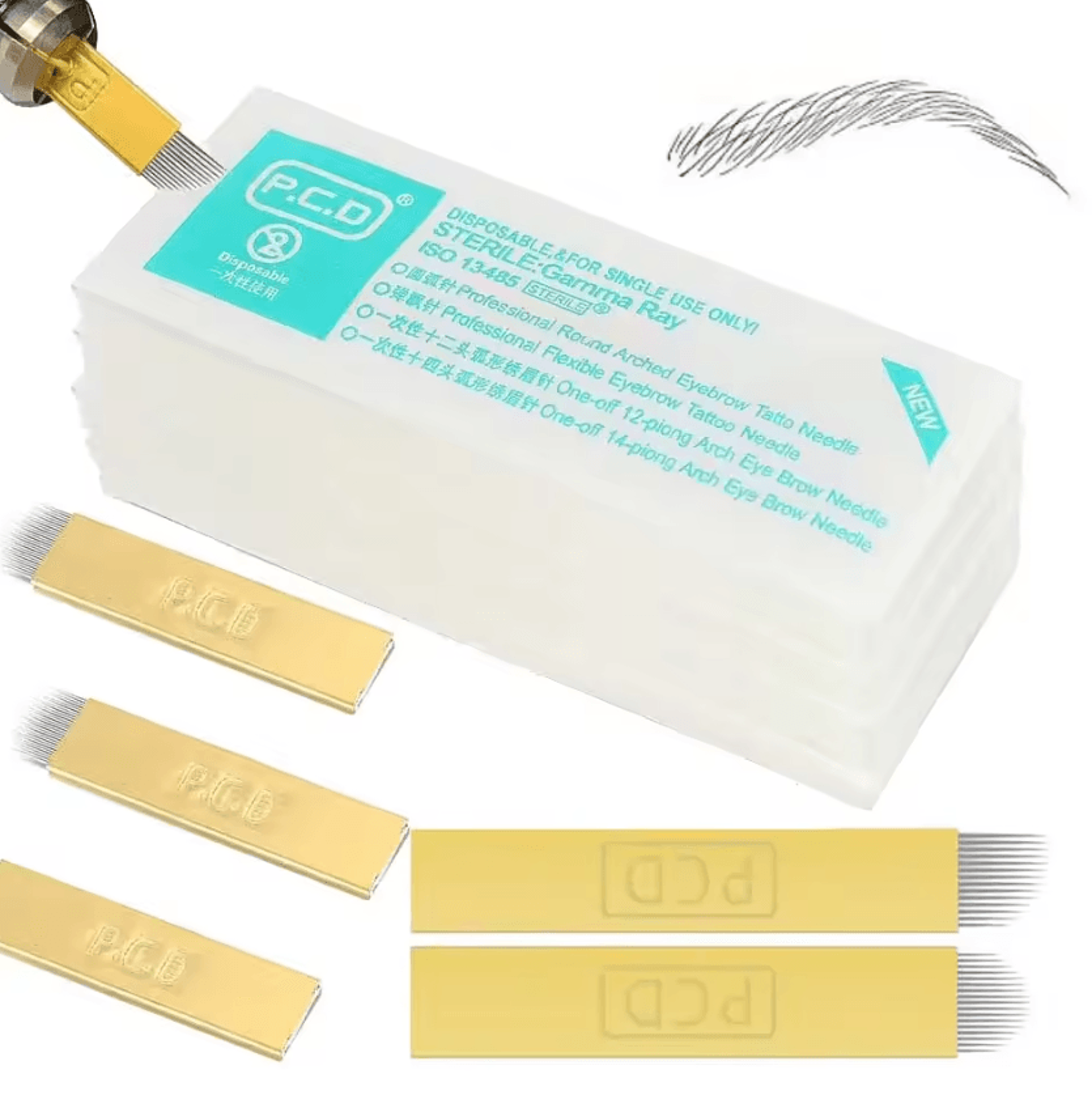 browprecision elite 14u curved microblading needles for professional eyebrow pmu