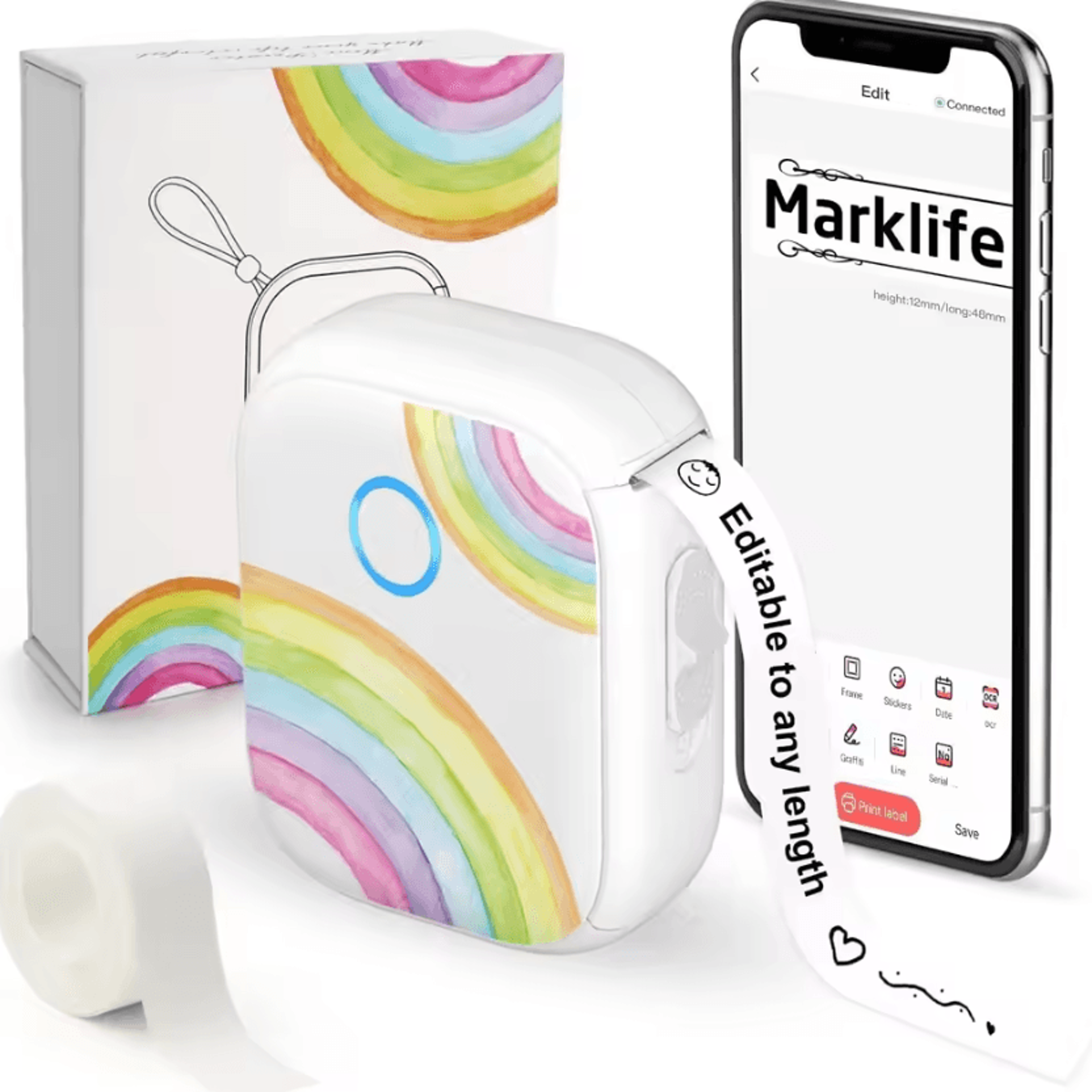 marklife p12 labelcraft mini bluetooth thermal printer for diy crafts and everyday organization