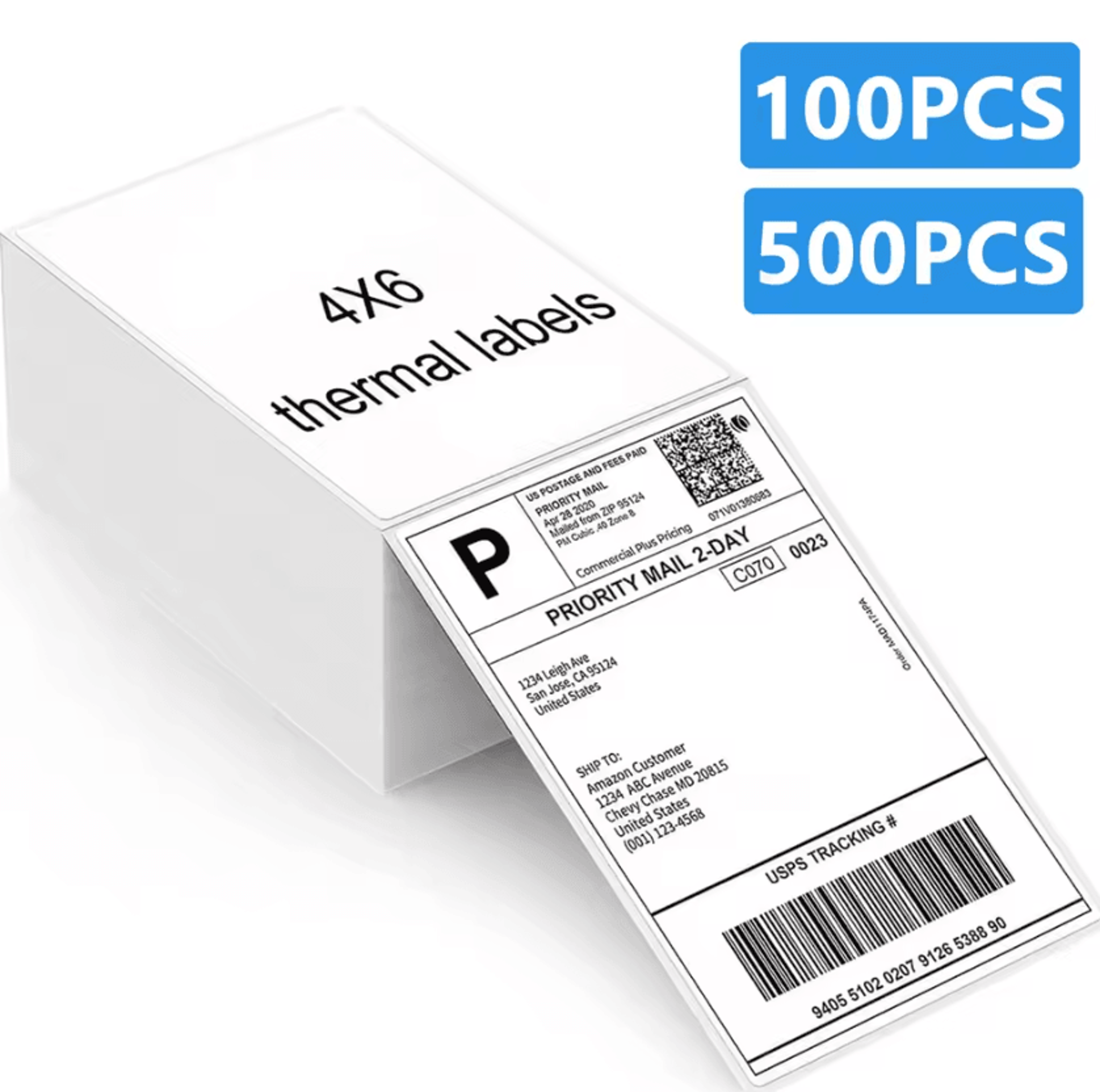 shipseal pro 4x6 self-adhesive thermal shipping labels for barcode and package printing