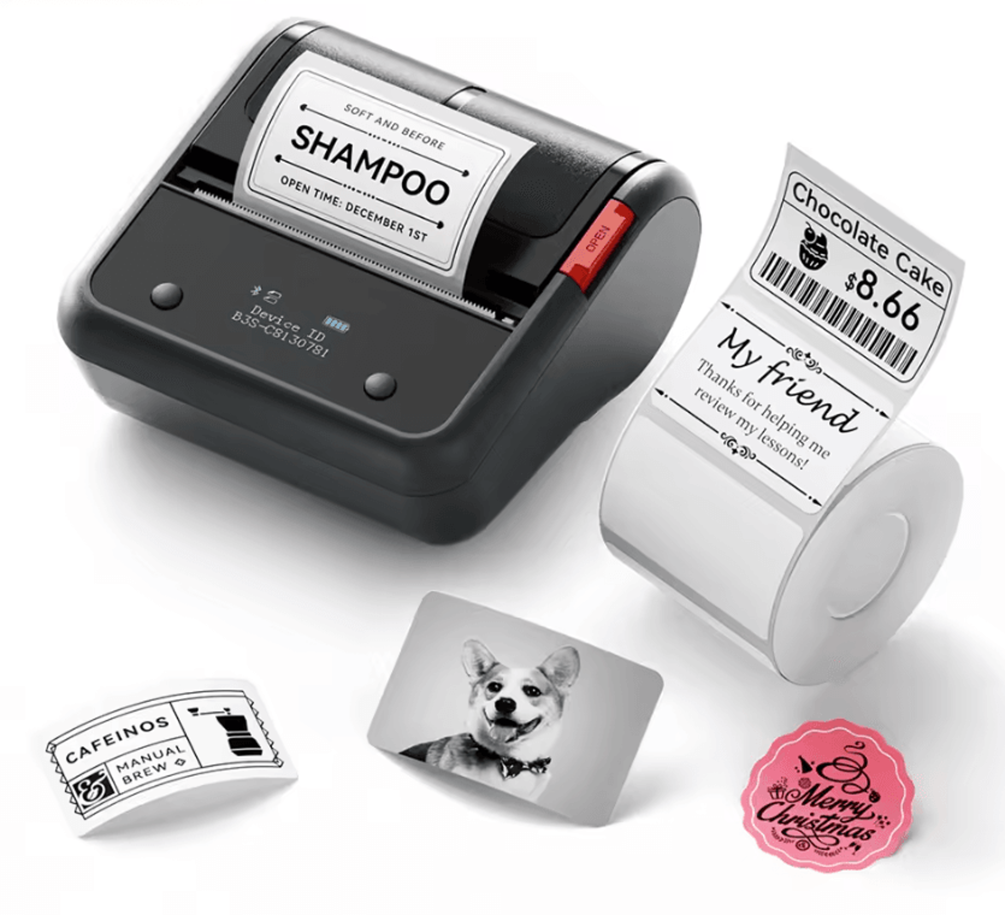 niimbot b3s biztag 3-inch wireless thermal label printer for jewelry barcodes and retail
