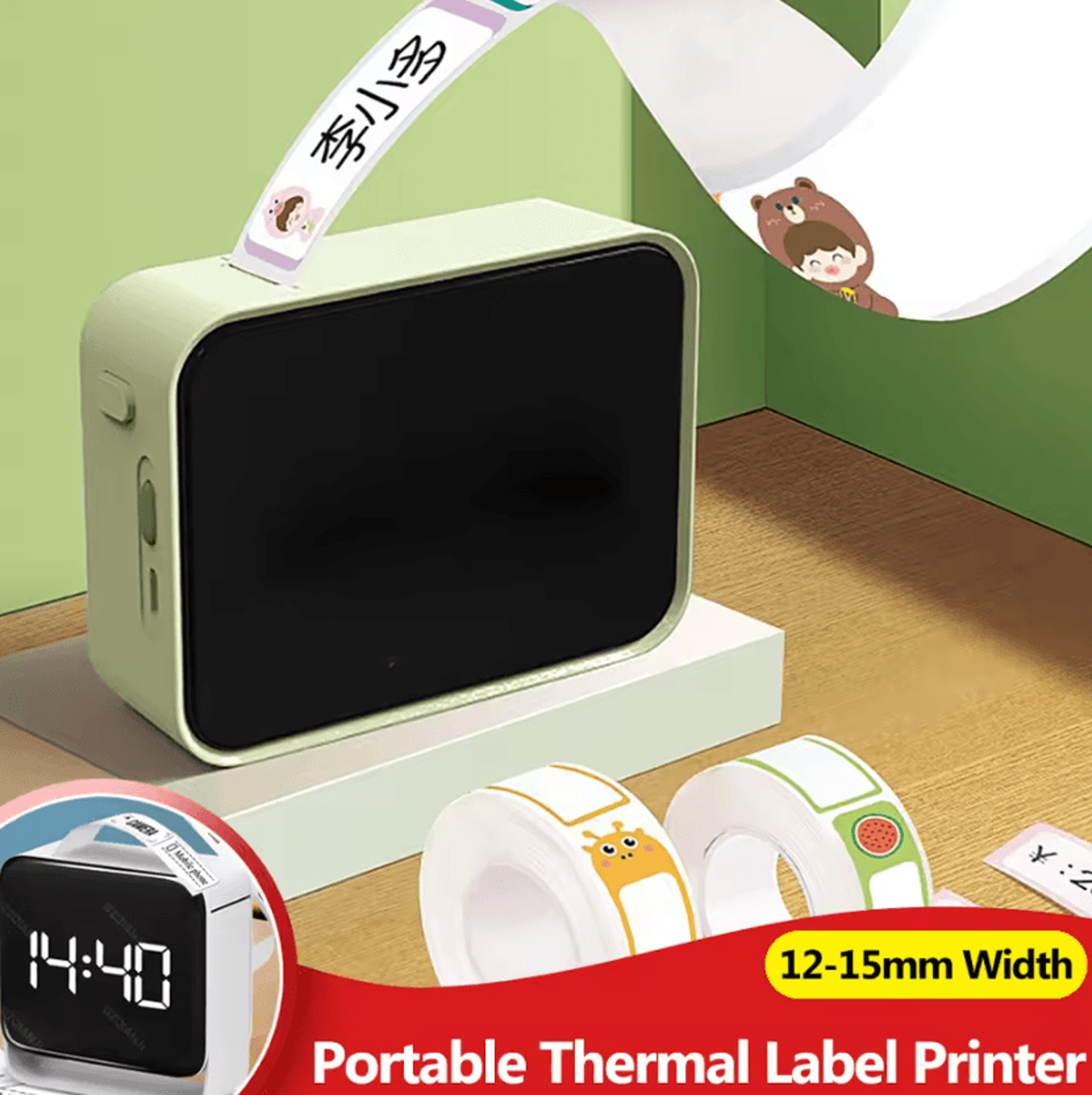marklife p15 wireless bluetooth thermal label printer with white and transparent sticker options