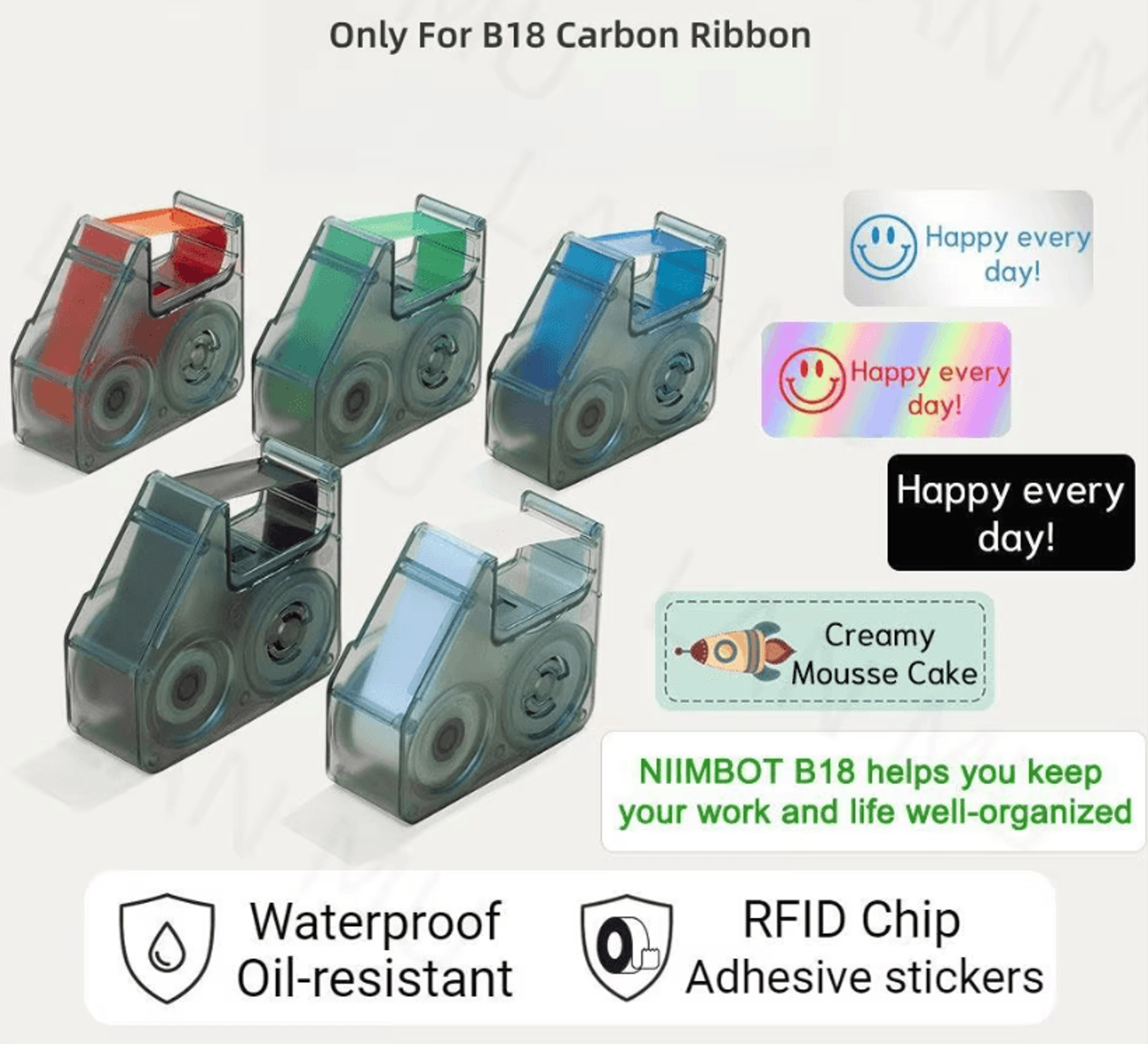 niimbot b18 thermal transfer label ribbon refill long-lasting fade-resistant printing tape