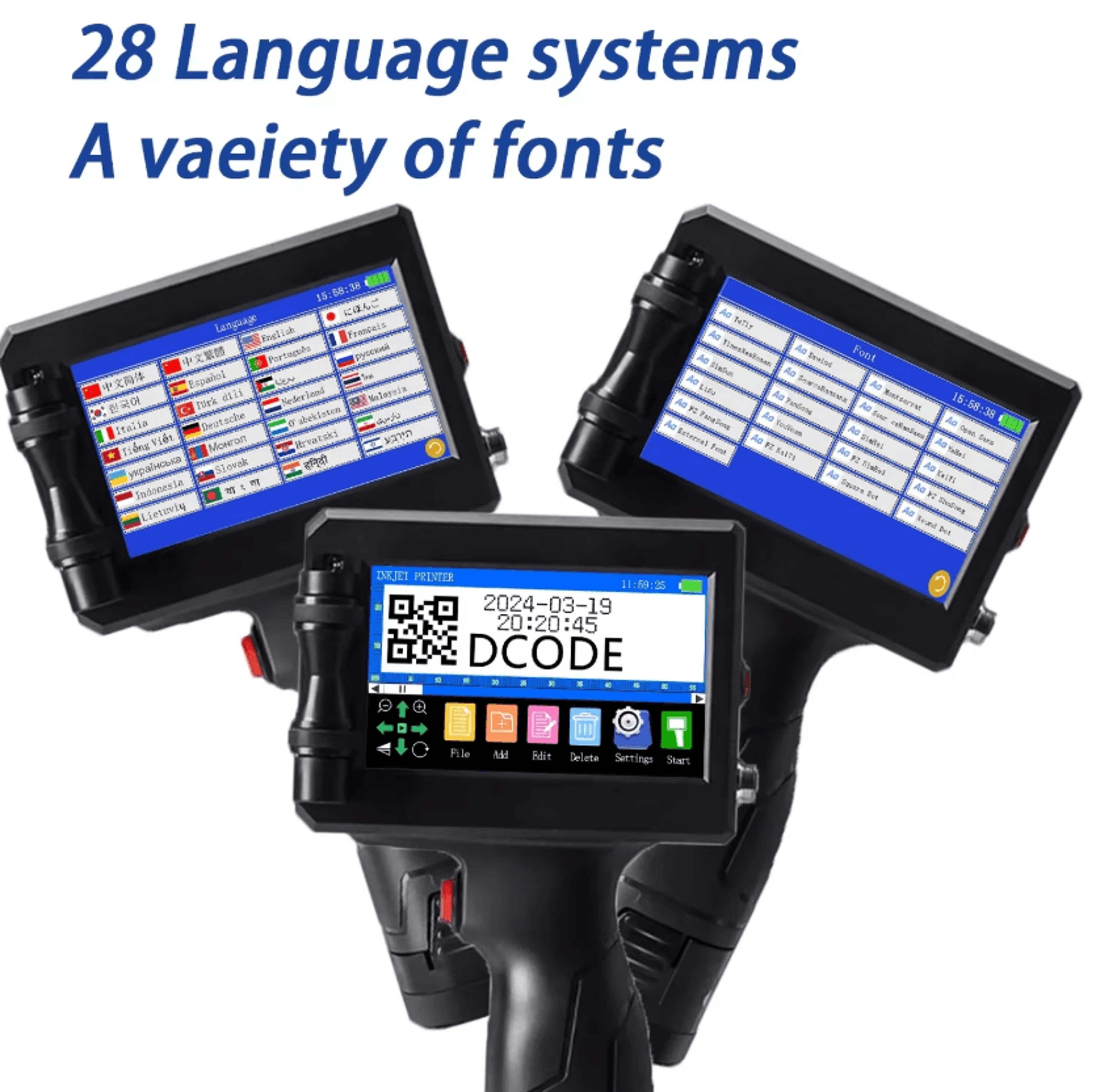 DCODE 1750plus Portable Handheld Inkjet Printer 127mm 254mm Barcode QR And Date Coding Machine 2