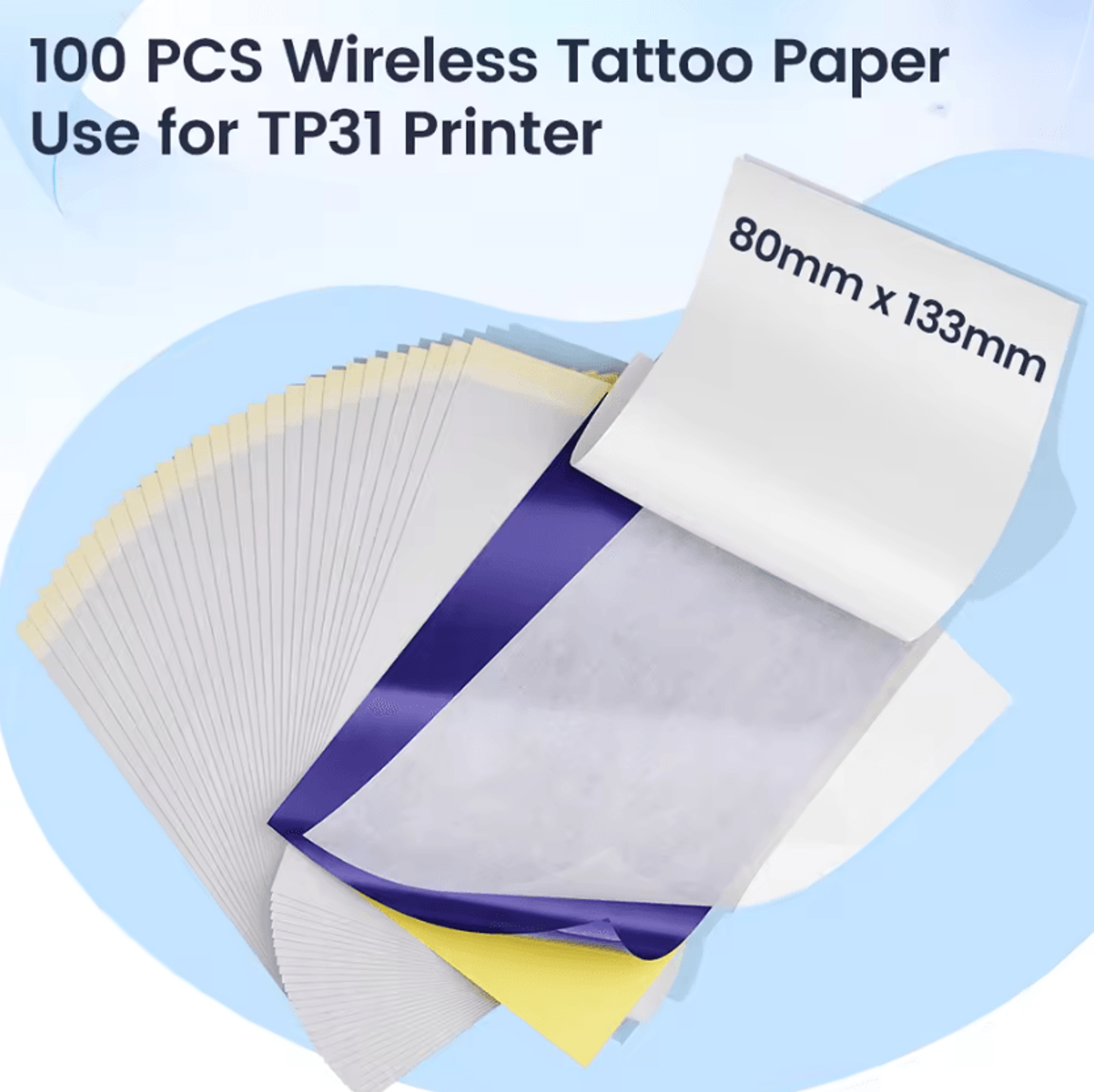 tp31 tattoo stencil transfer paper 80x133mm 100 sheets for thermal tattoo printers