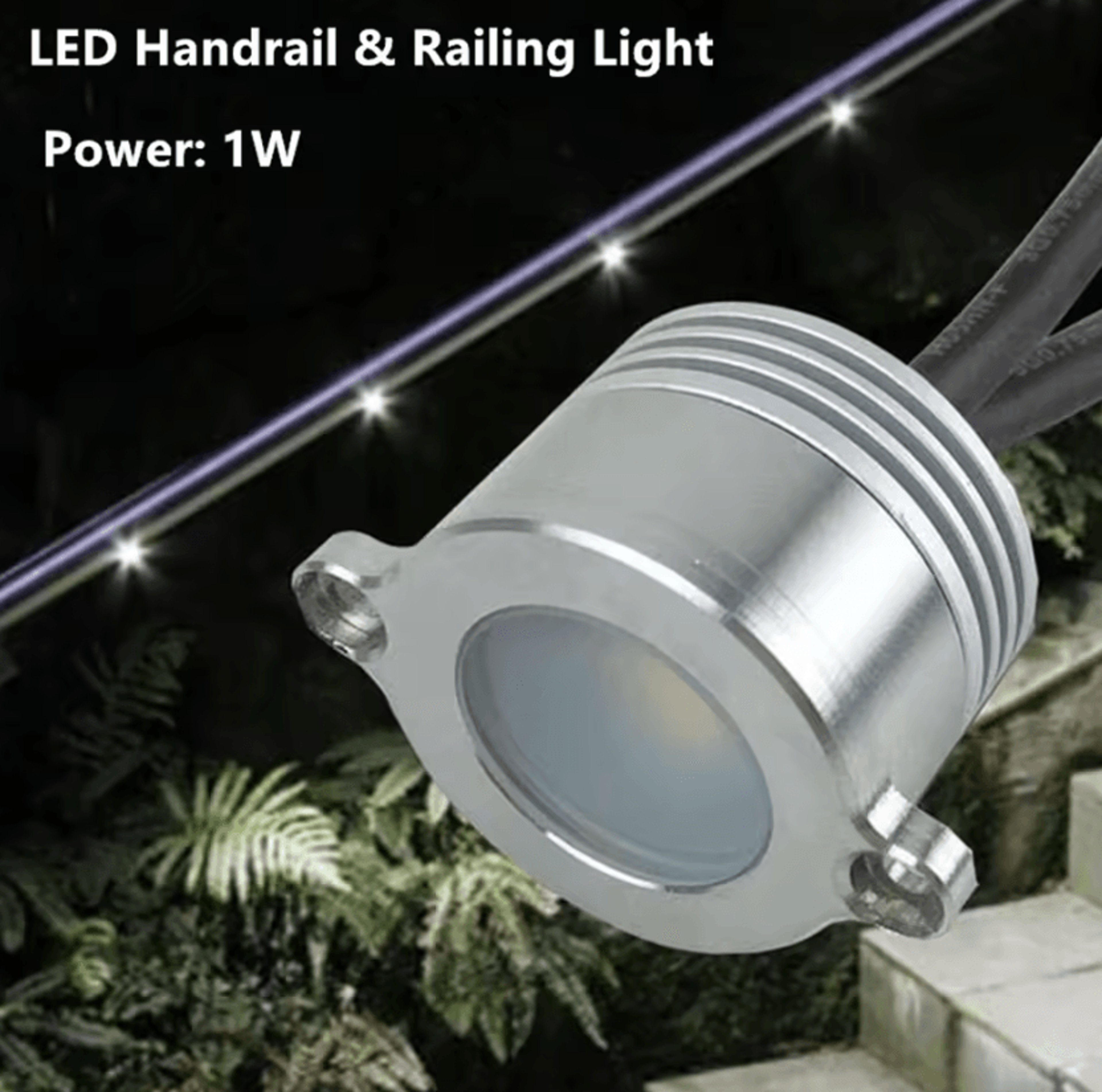 1w ip65 waterproof led handrail light 12v recessed tube spotlight with 30mm cutout for outdoor railings