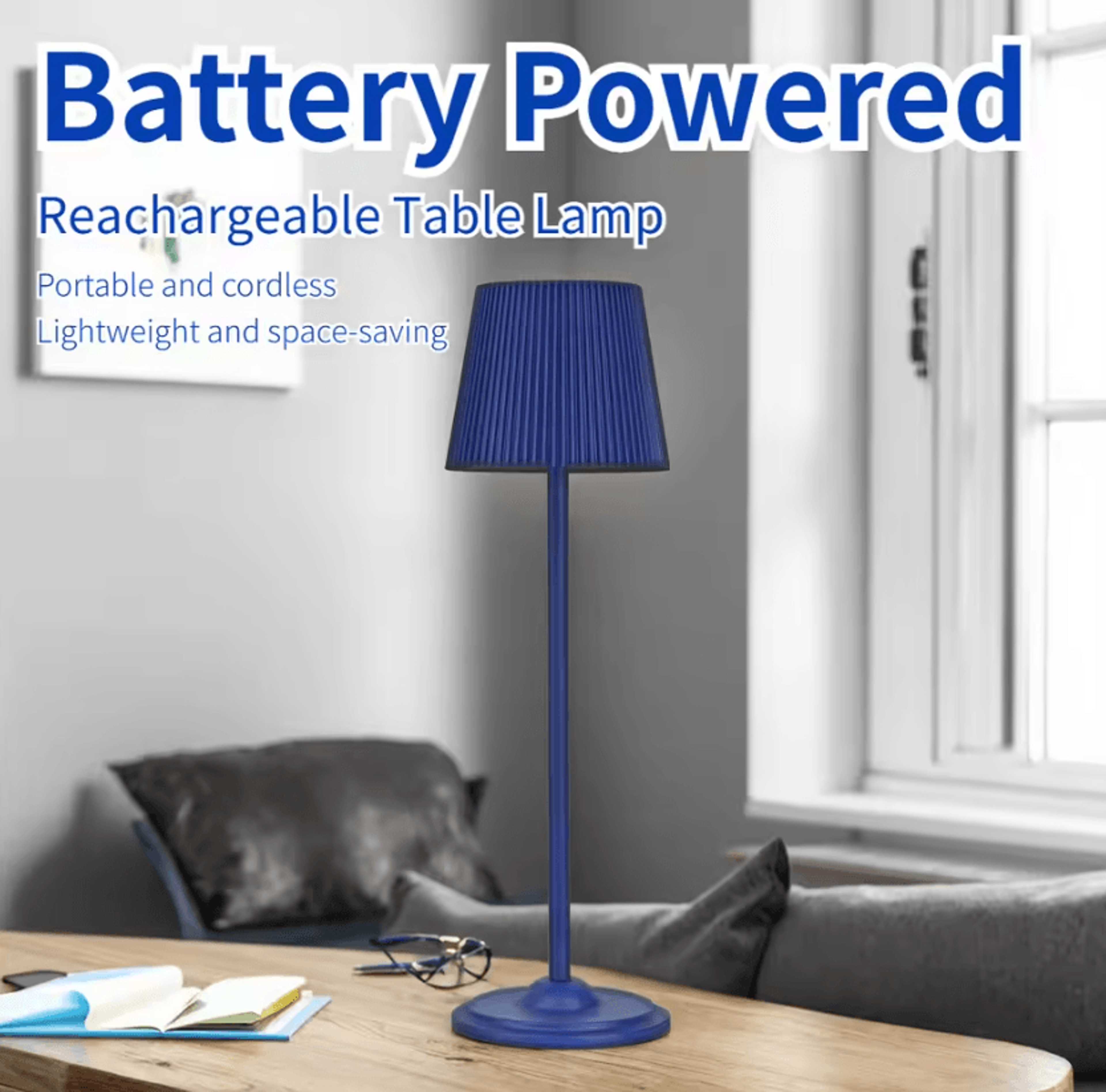creative rechargeable led desk lamp touch control cordless reading light for office restaurant bar and home