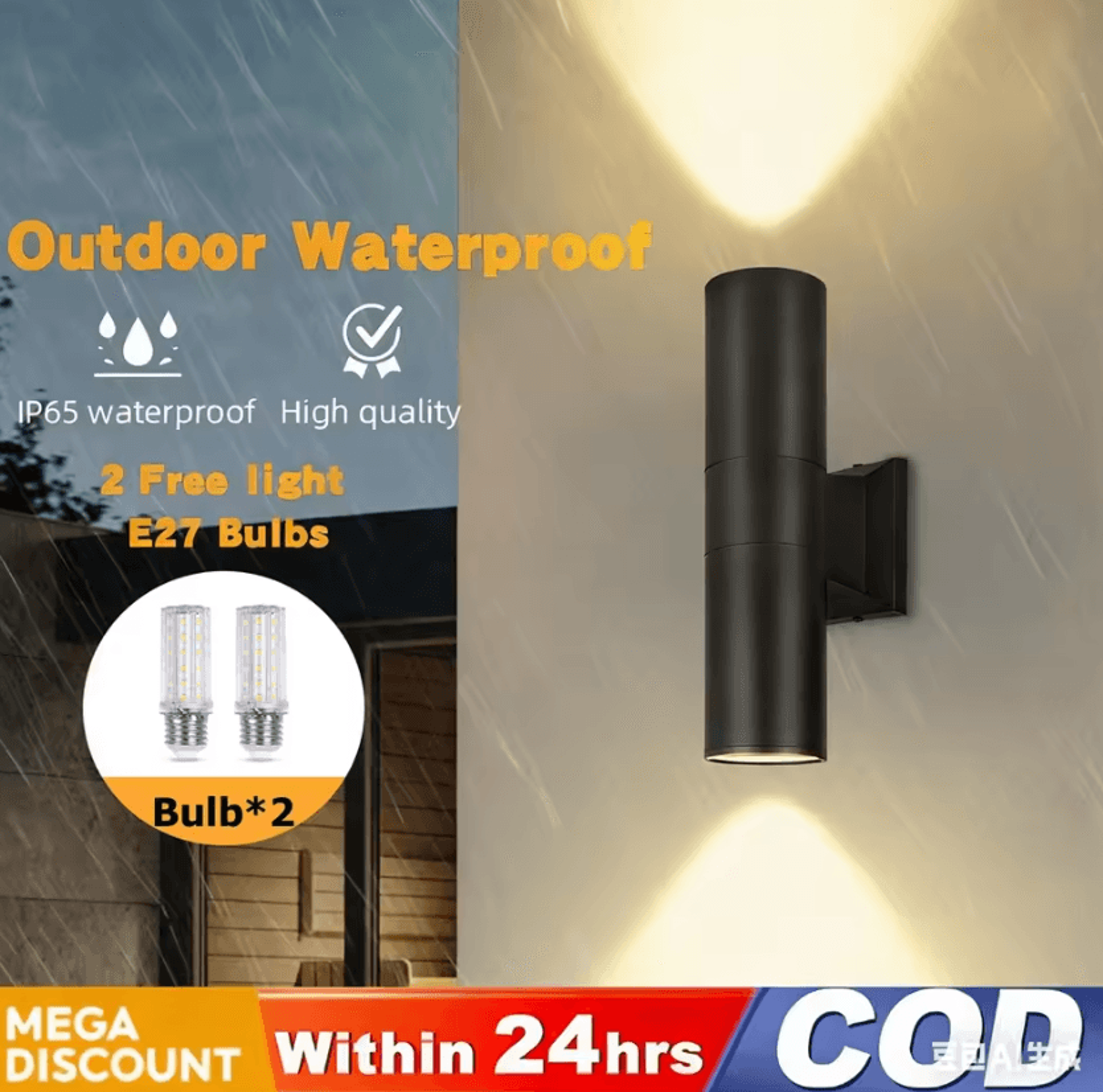 ip65 waterproof outdoor wall light e27 replaceable bulb decorative lamp for garden gate balcony and home lighting