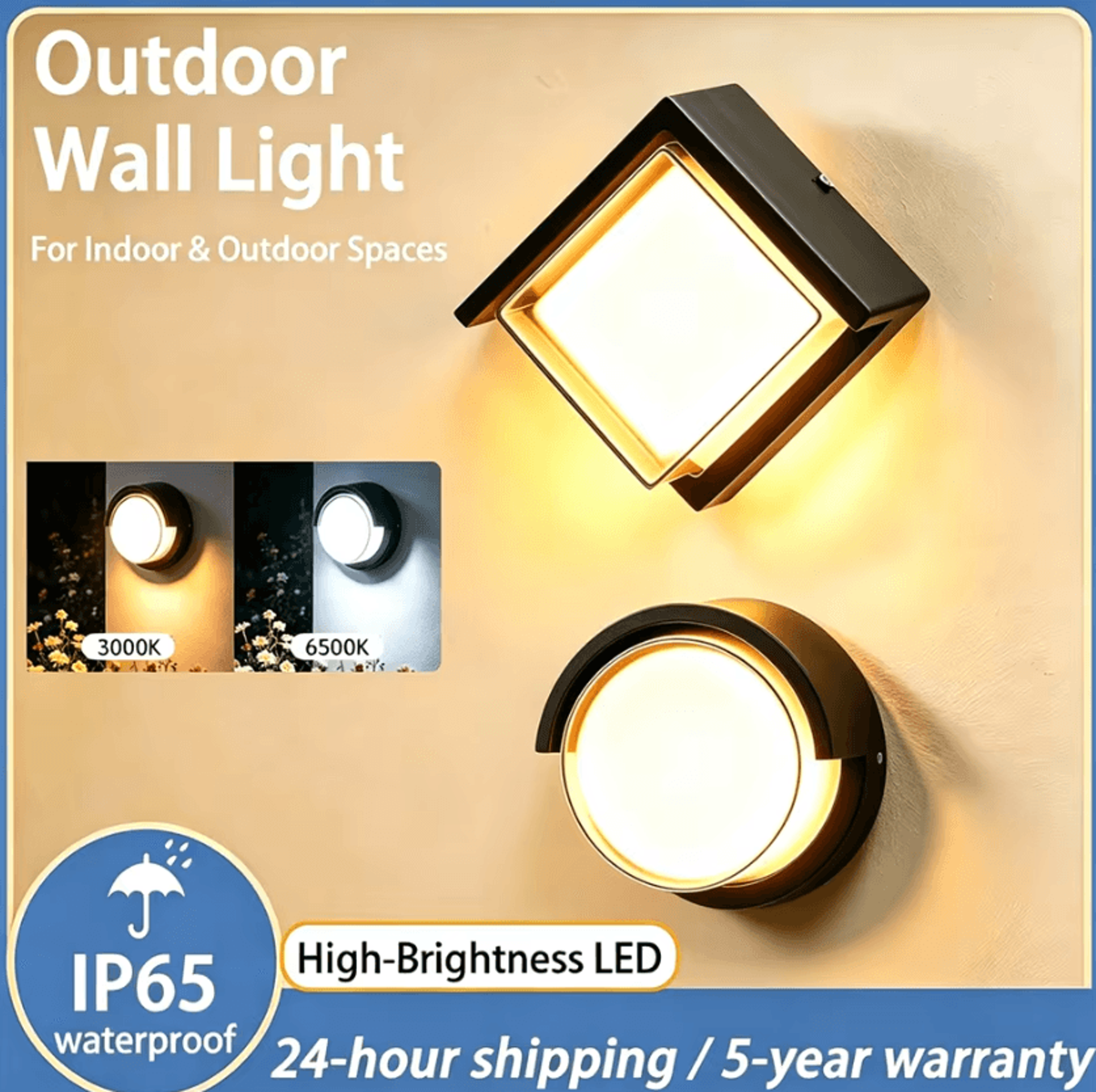 12w ip65 waterproof led wall light modern decorative lamp for garden gate living room and bedroom