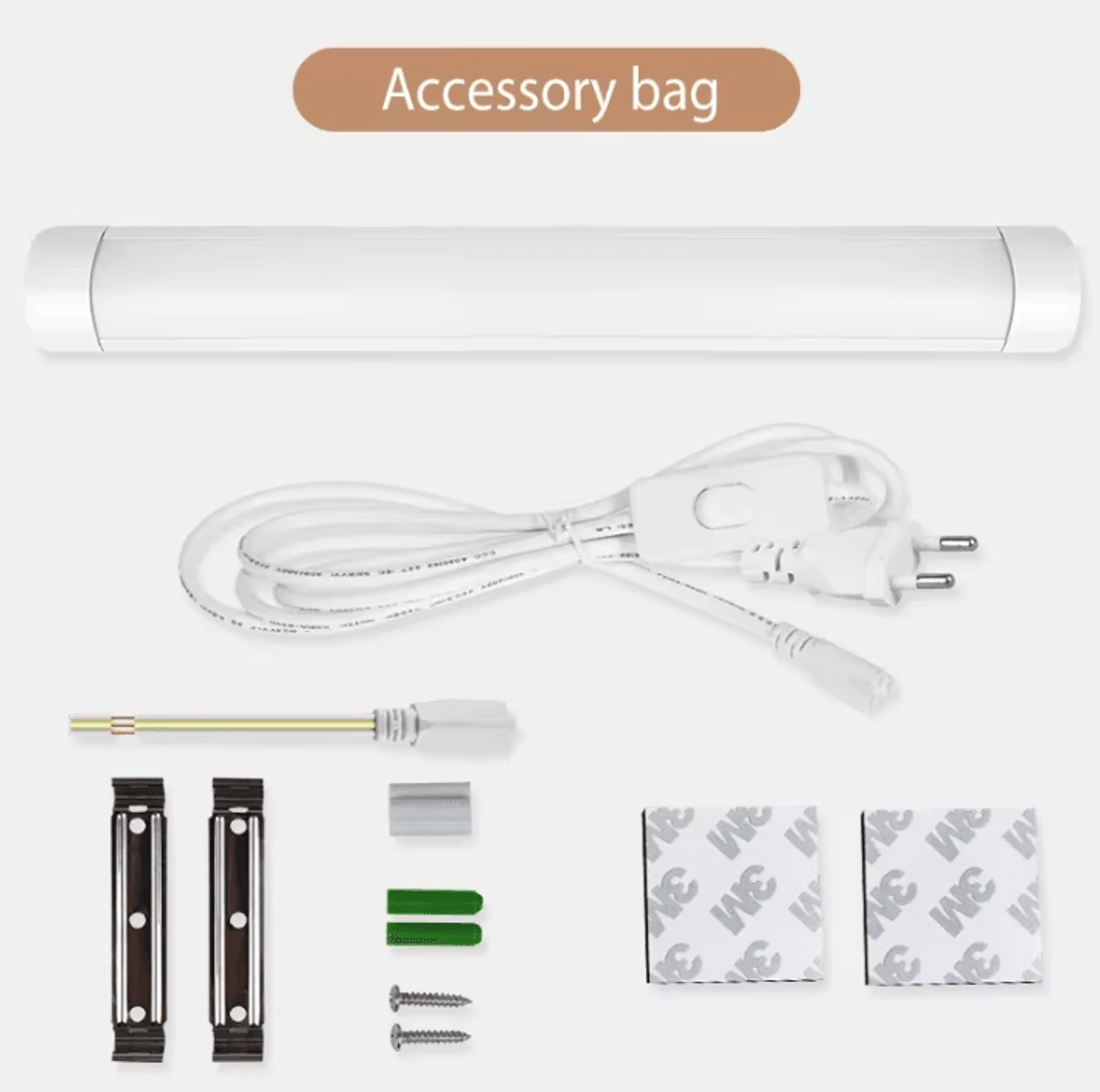10w 20w led tube light with switch 30/50cm 110v 220v slim bar lamp for kitchen bedroom and closet