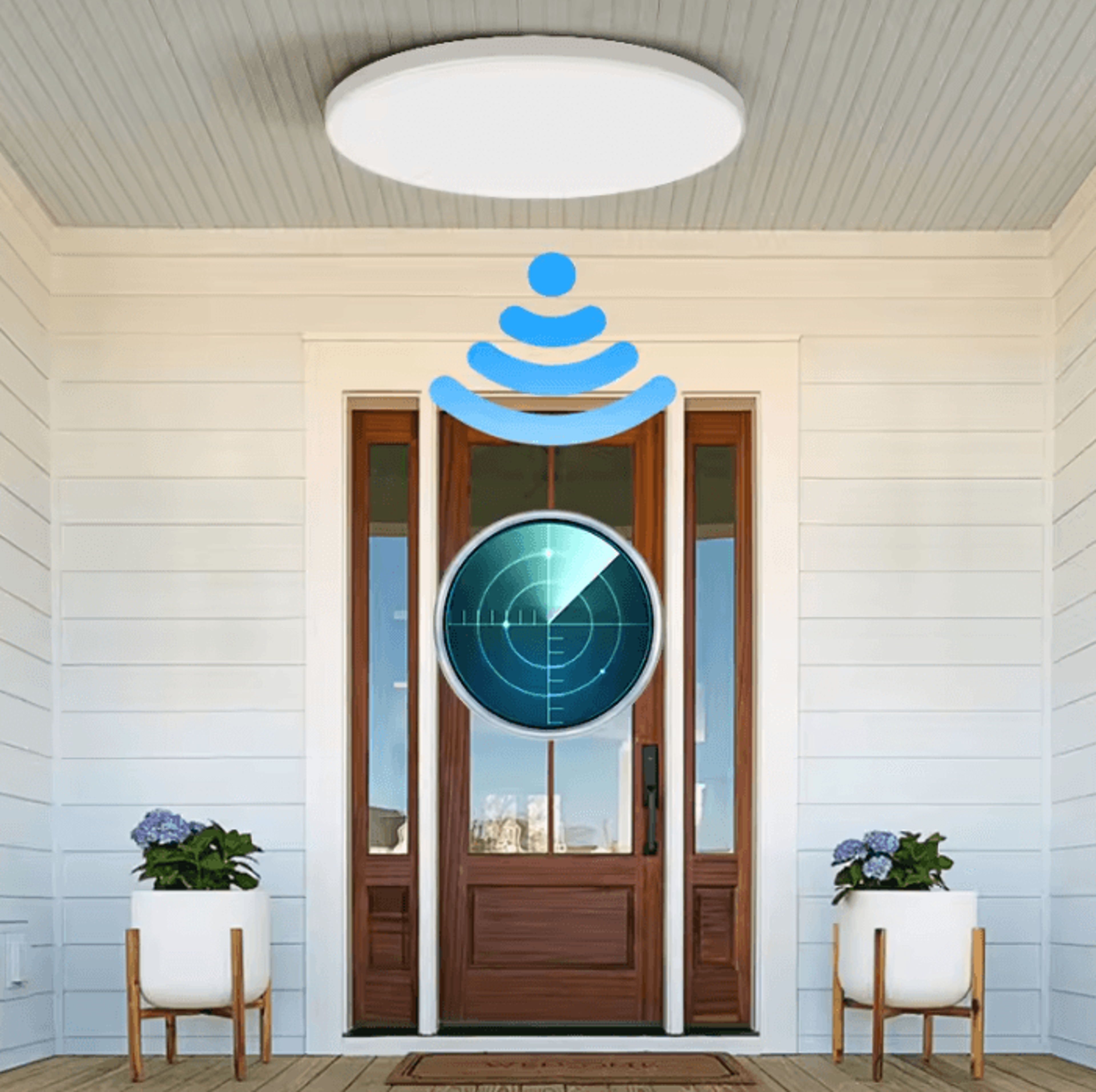 smart led radar sensor ceiling light automatic motion detection panel lamp for hallway stairway and corridor