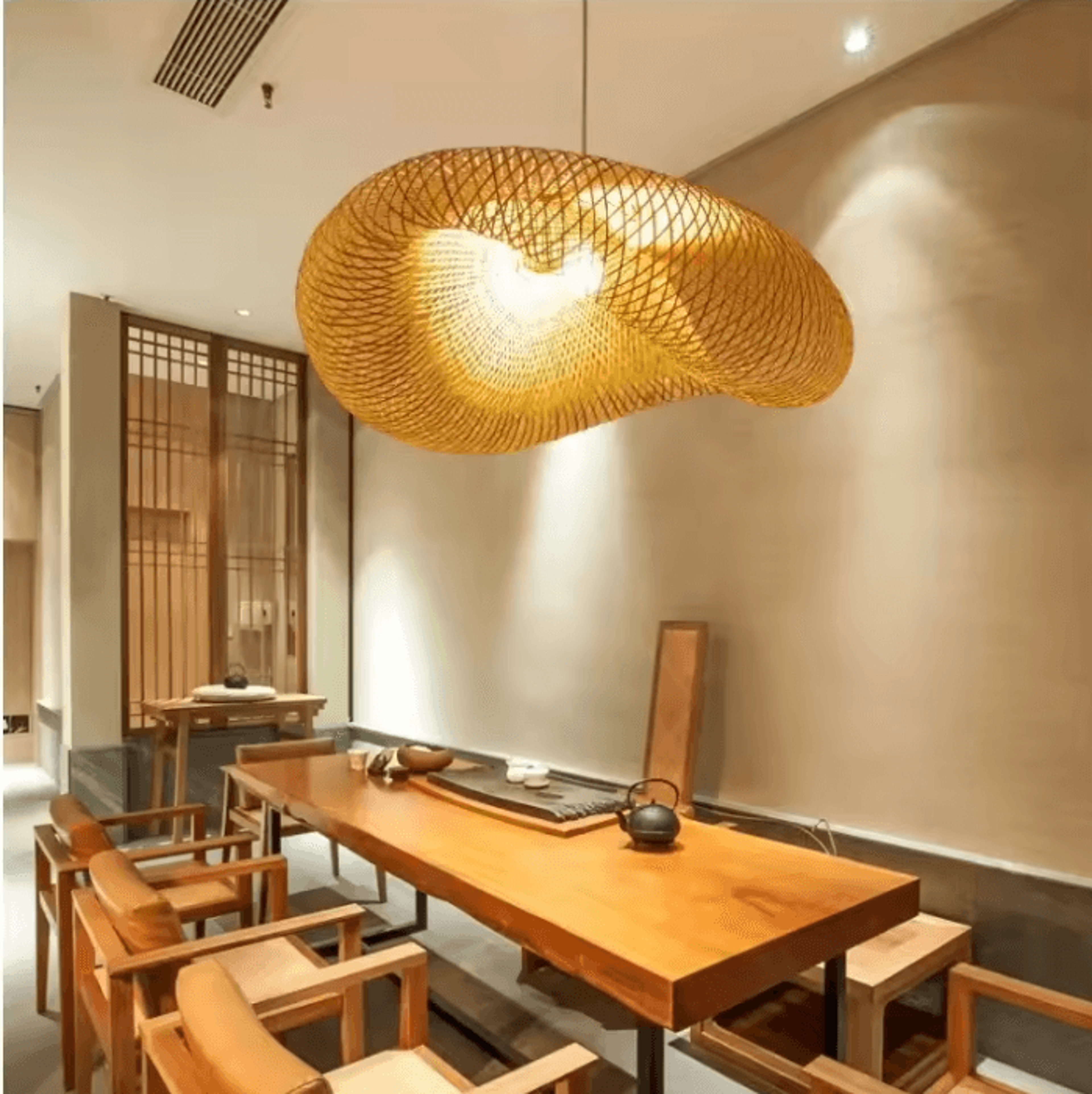 handmade bamboo woven pendant chandelier vintage rattan hanging light for kitchen and living room