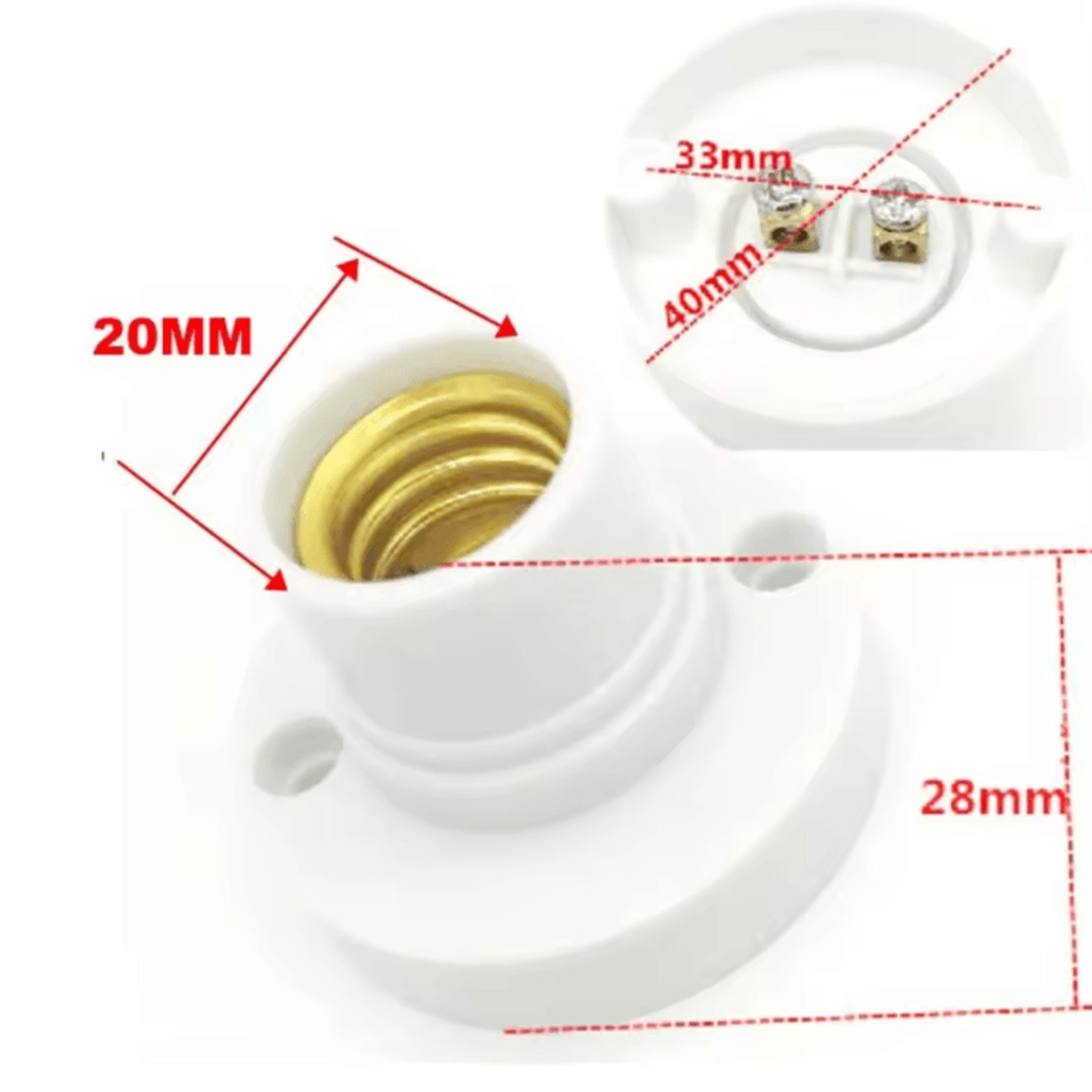 10PCS E14 Screw Lamp Holders Black White 6A 220V Small Bulb Sockets For Home Lighting 1