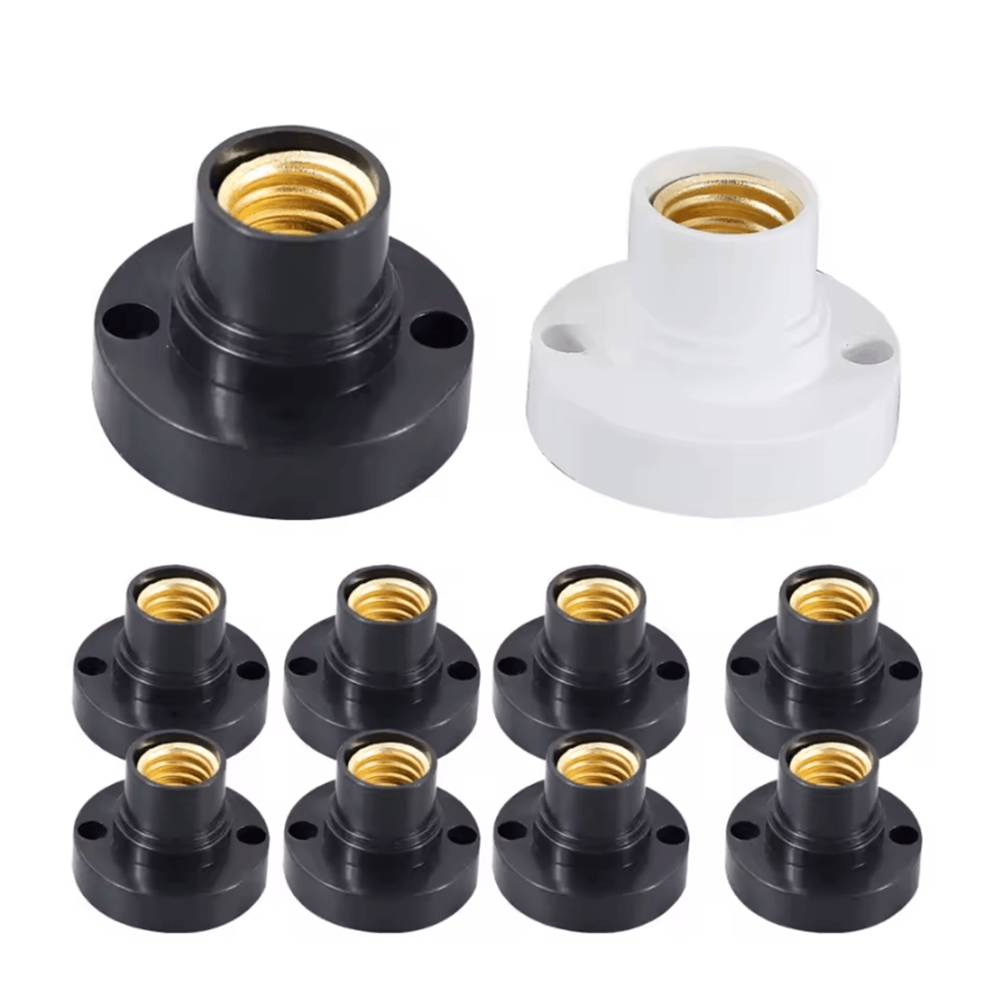 10PCS E14 Screw Lamp Holders Black White 6A 220V Small Bulb Sockets For Home Lighting 2