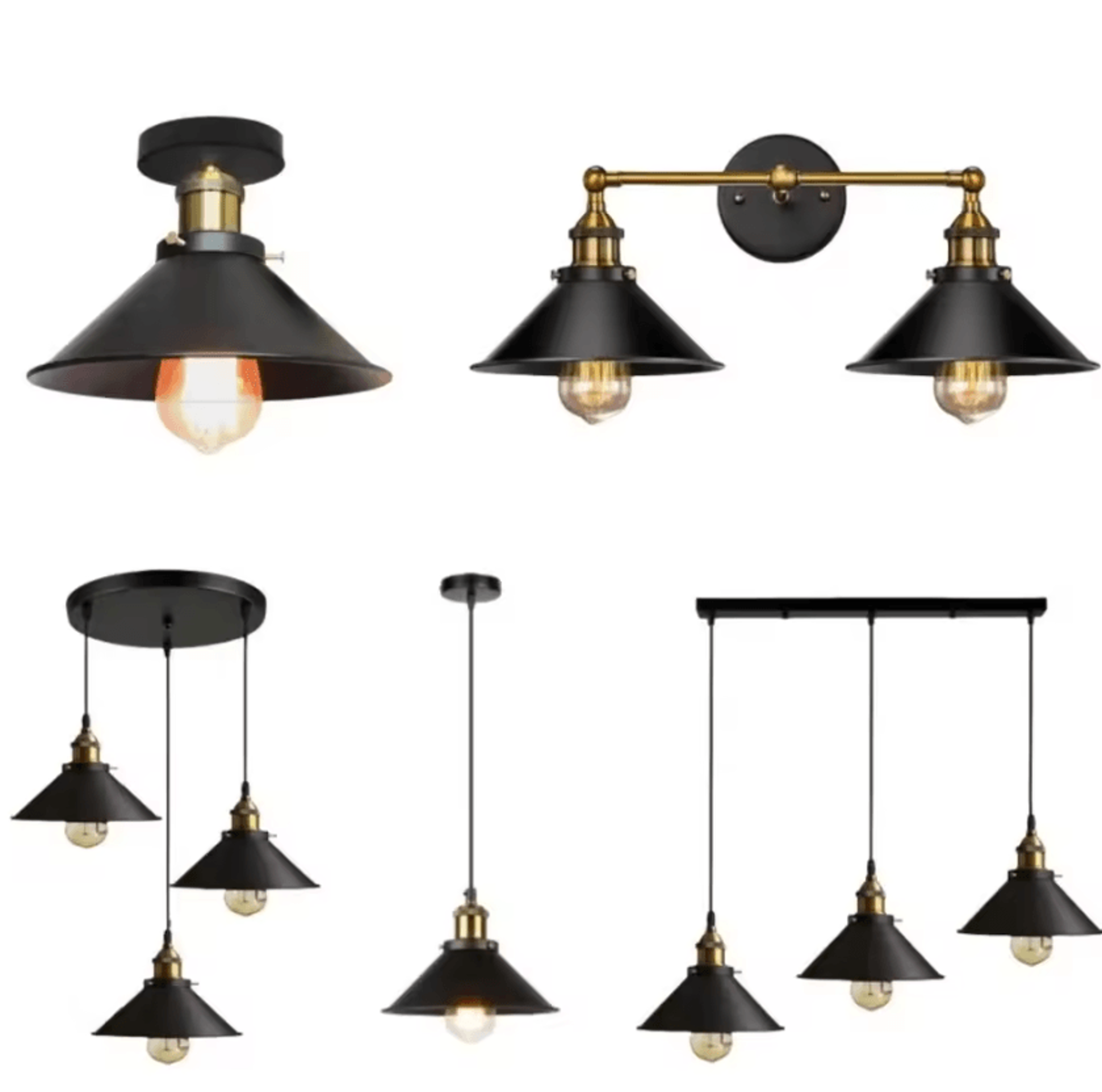 vintage industrial e27 pendant light retro edison hanging chandelier for loft living room and cafe