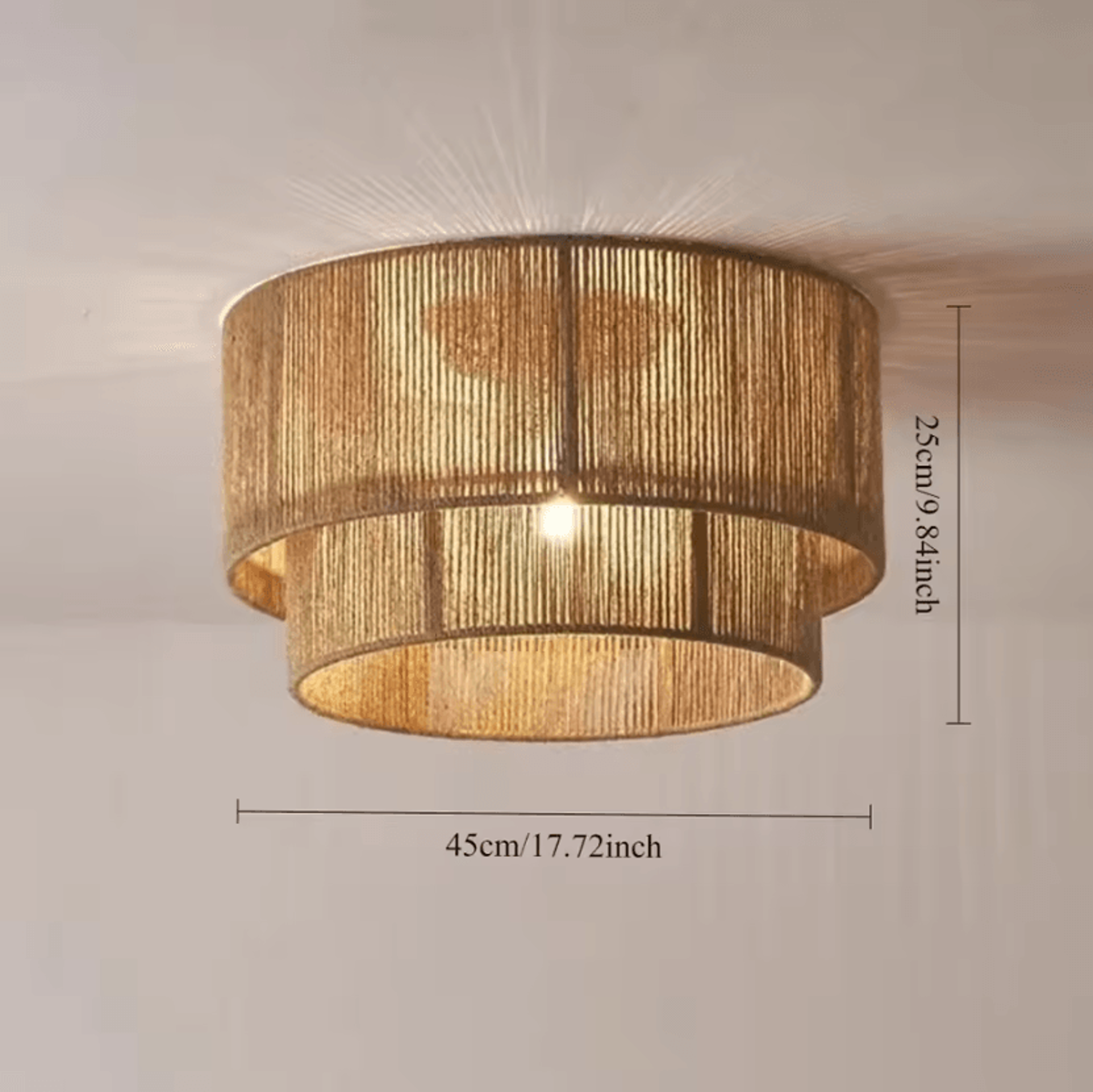 45cm japanese hemp rope pendant light e27 rustic hanging lamp for kitchen island and coffee bar