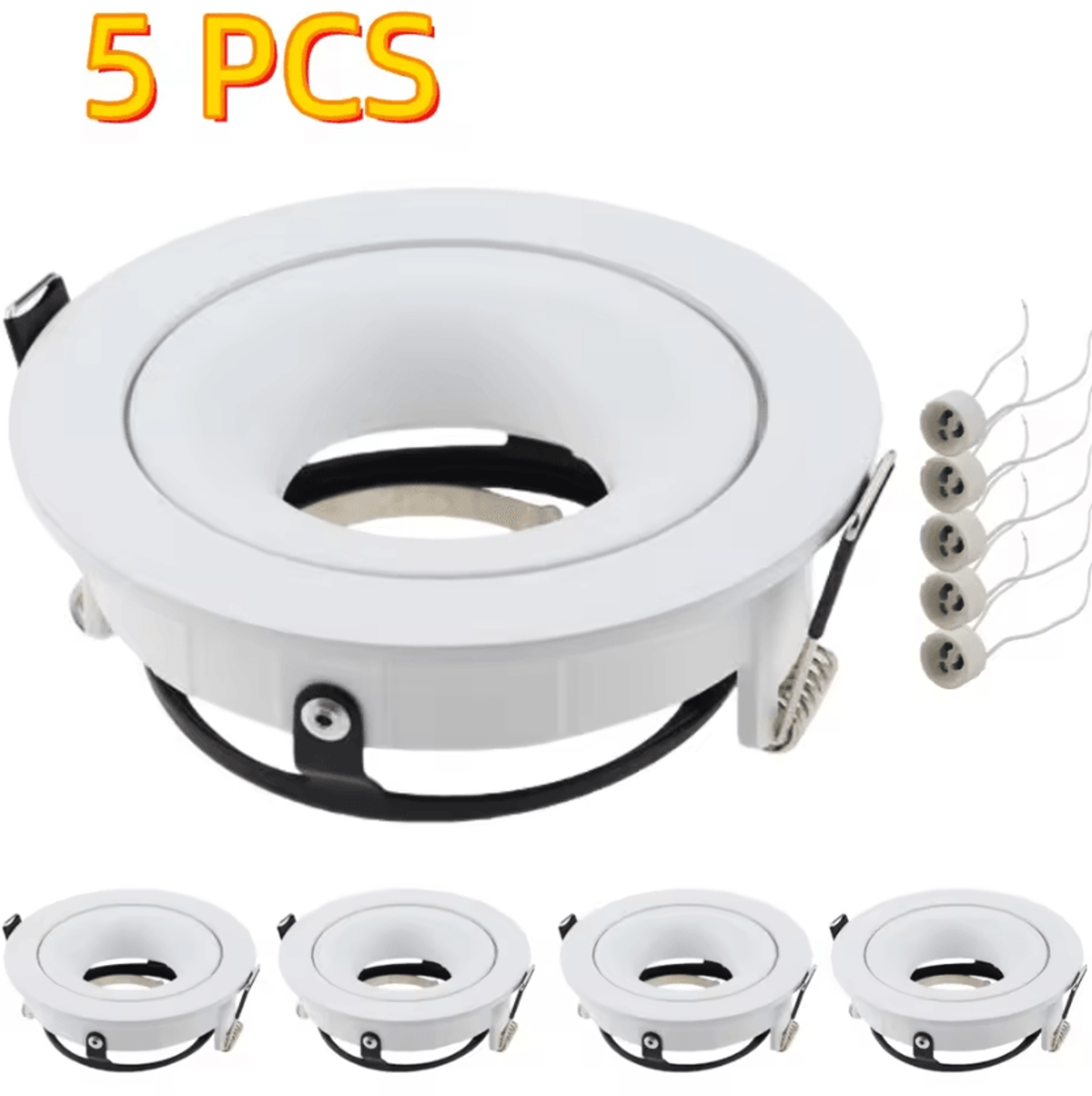 5PCS Adjustable GU10 Recessed LED Spotlight Frames Round Ceiling Downlight Holders For Home Lightin 5