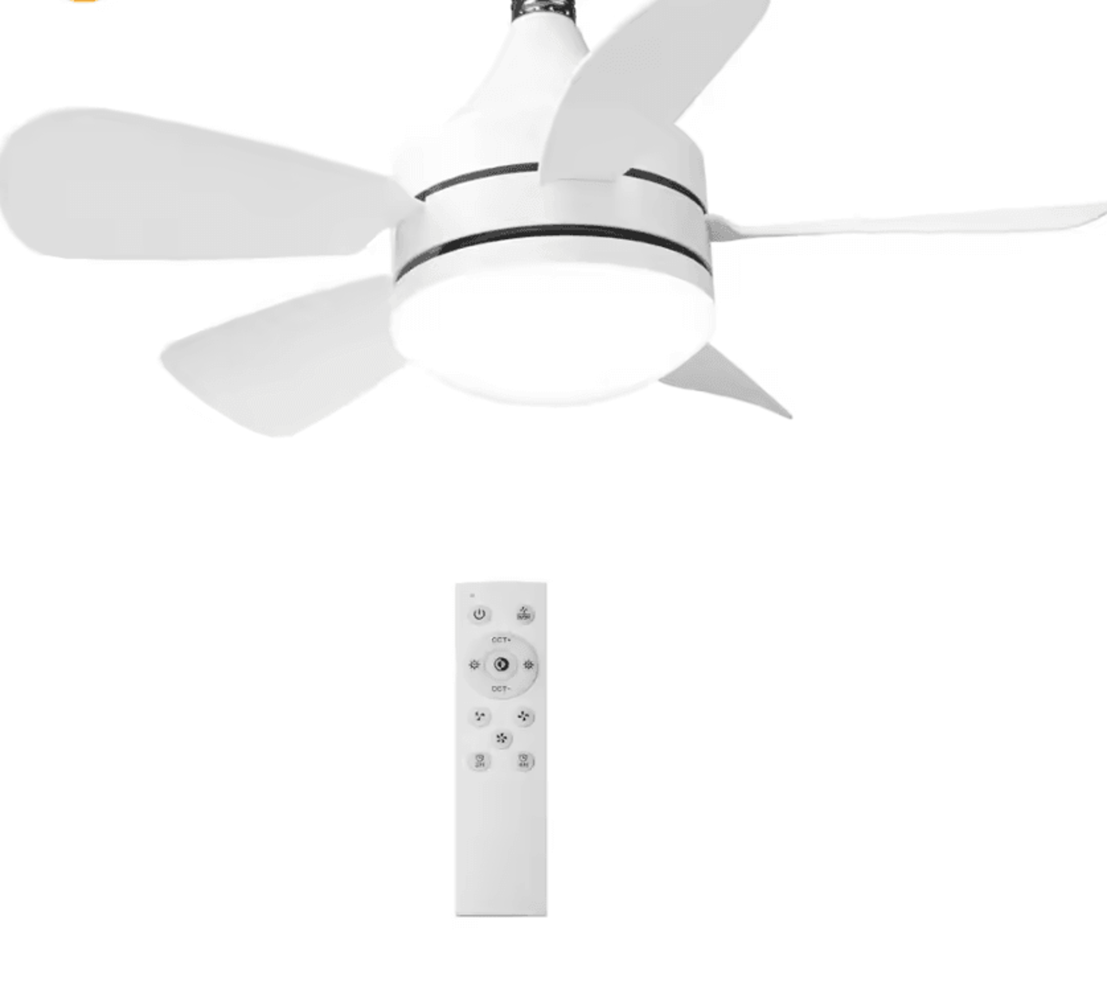 dimmable socket ceiling fan light with remote control quiet led fan lamp 3000k-6500k for bedroom and living room