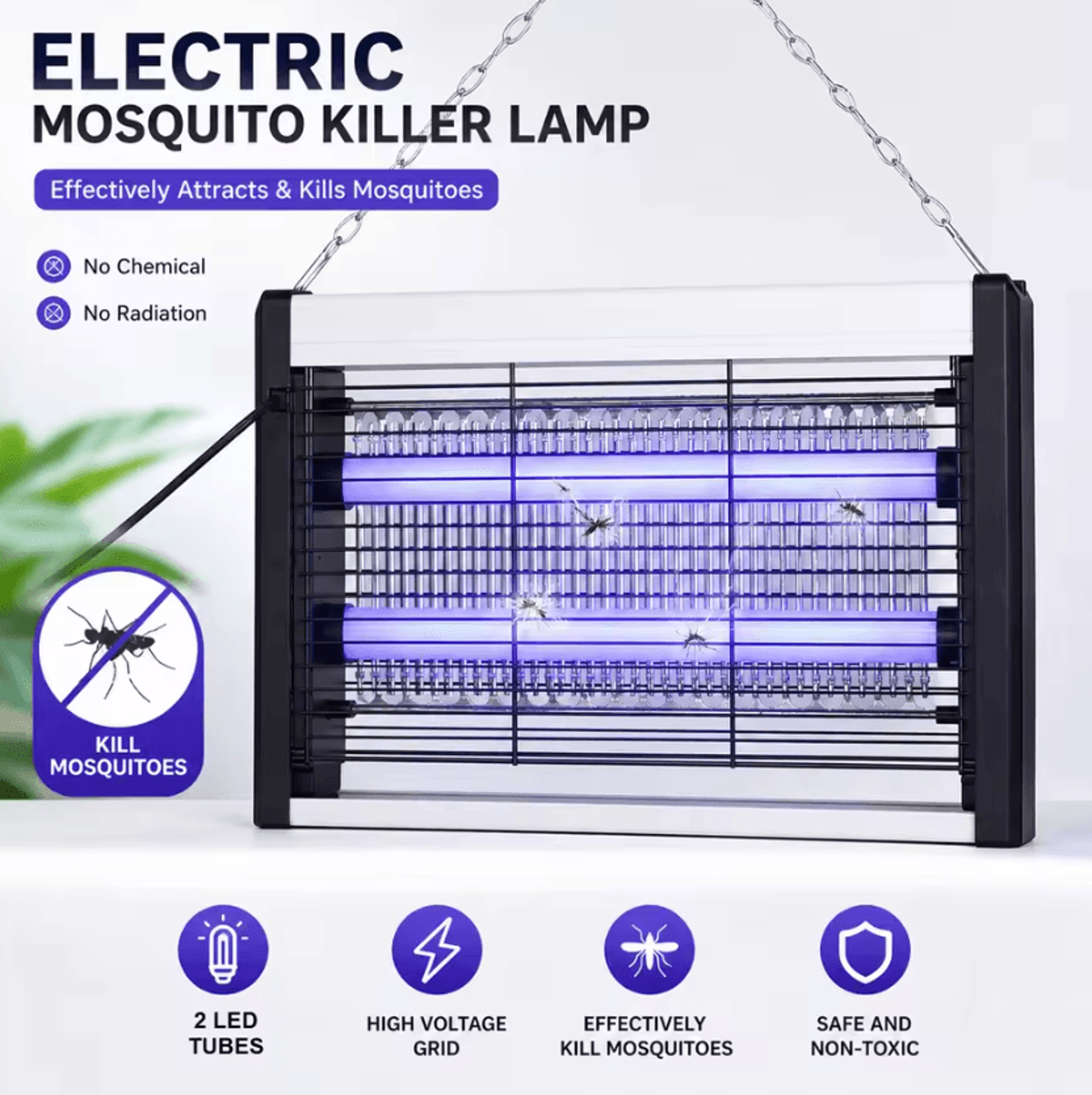 joyinled electric mosquito killer lamp dual led tube portable fly zapper 4w 8w 10w 15w for home and garden