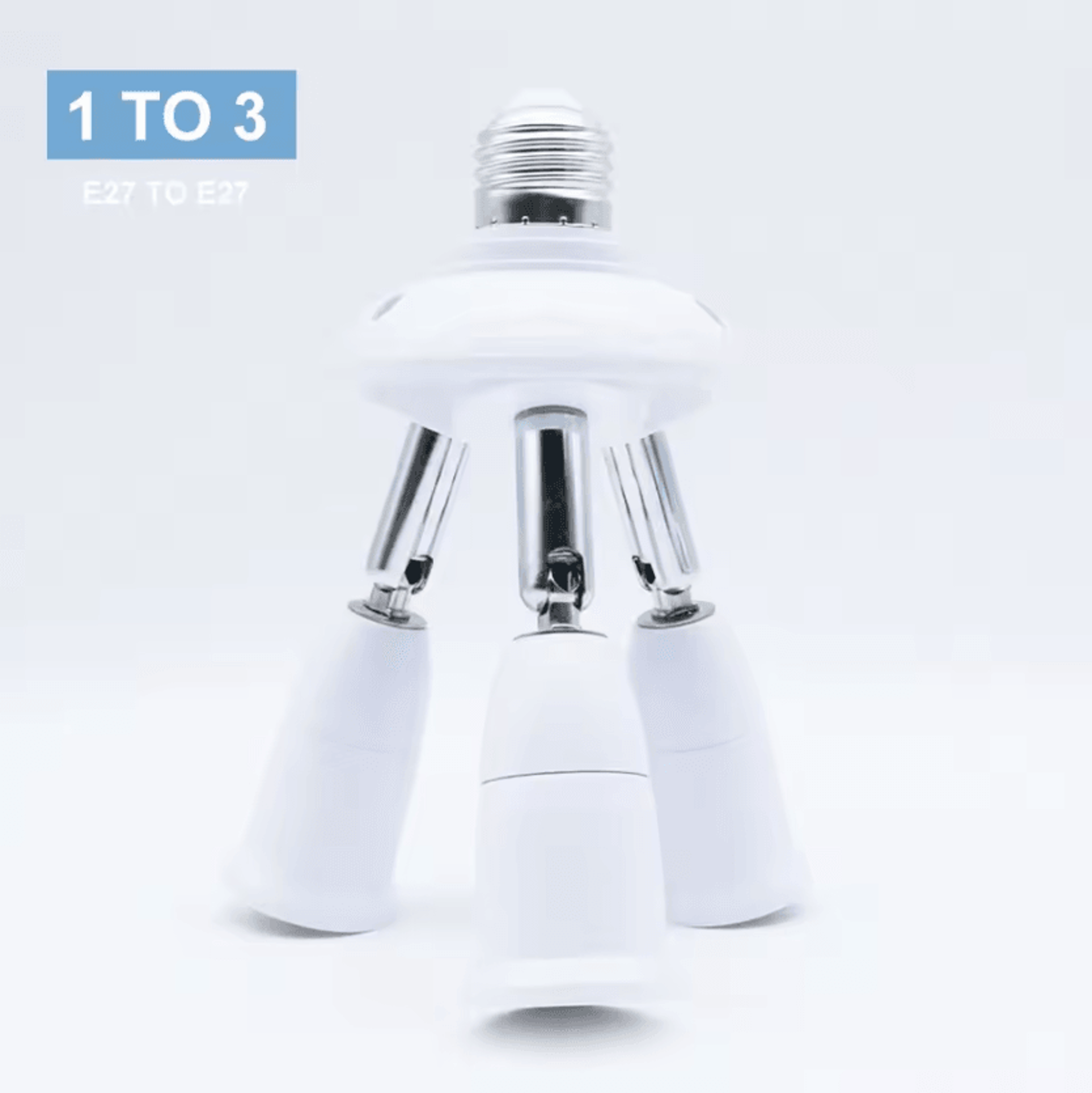 Adjustable E27 3 Head Light Bulb Splitter Adapter Triple Socket Converter For LED Ceiling Lighting 8