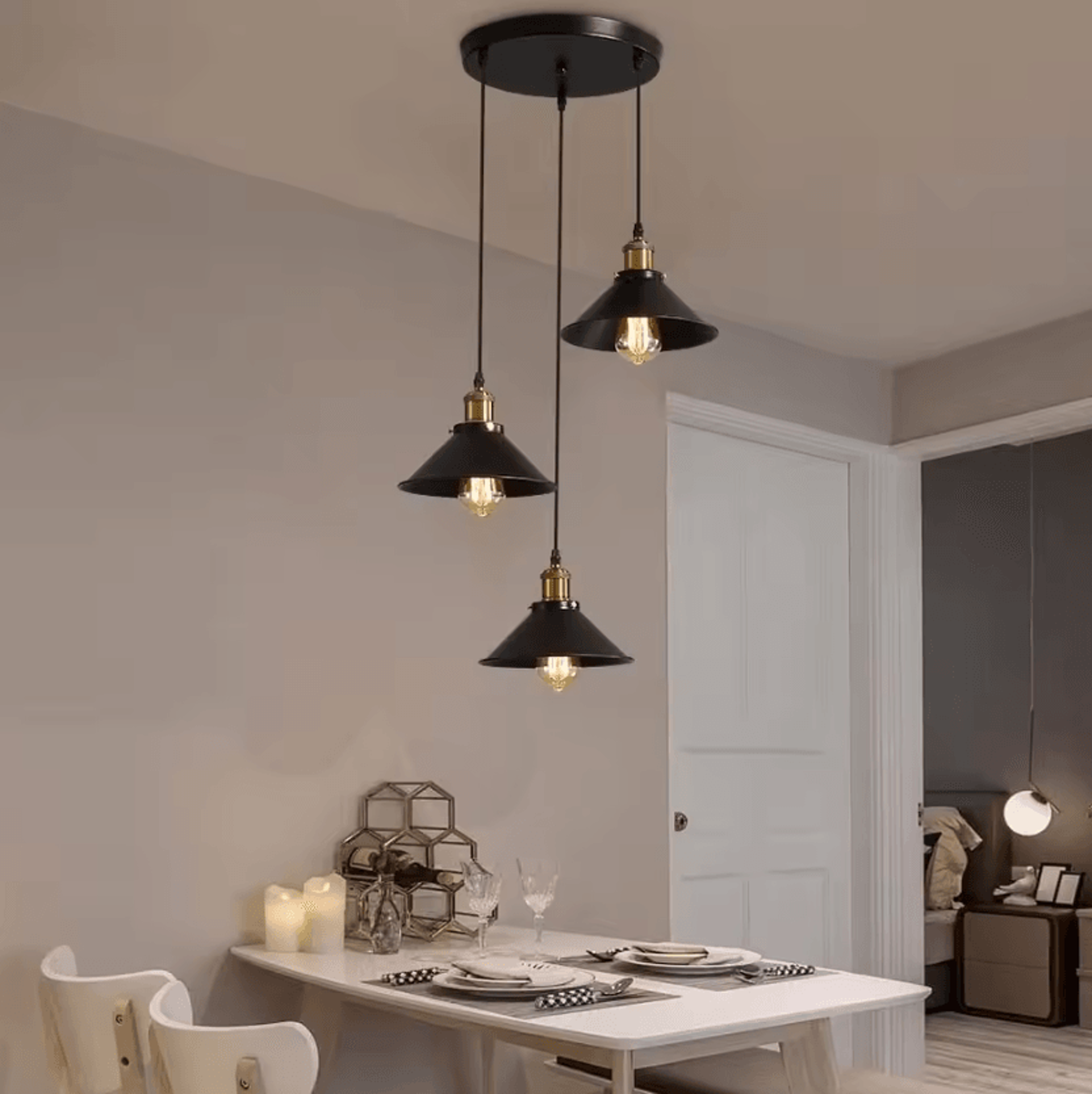 joyinled vintage industrial e27 pendant light retro loft hanging ceiling lamp for kitchen and bedroom