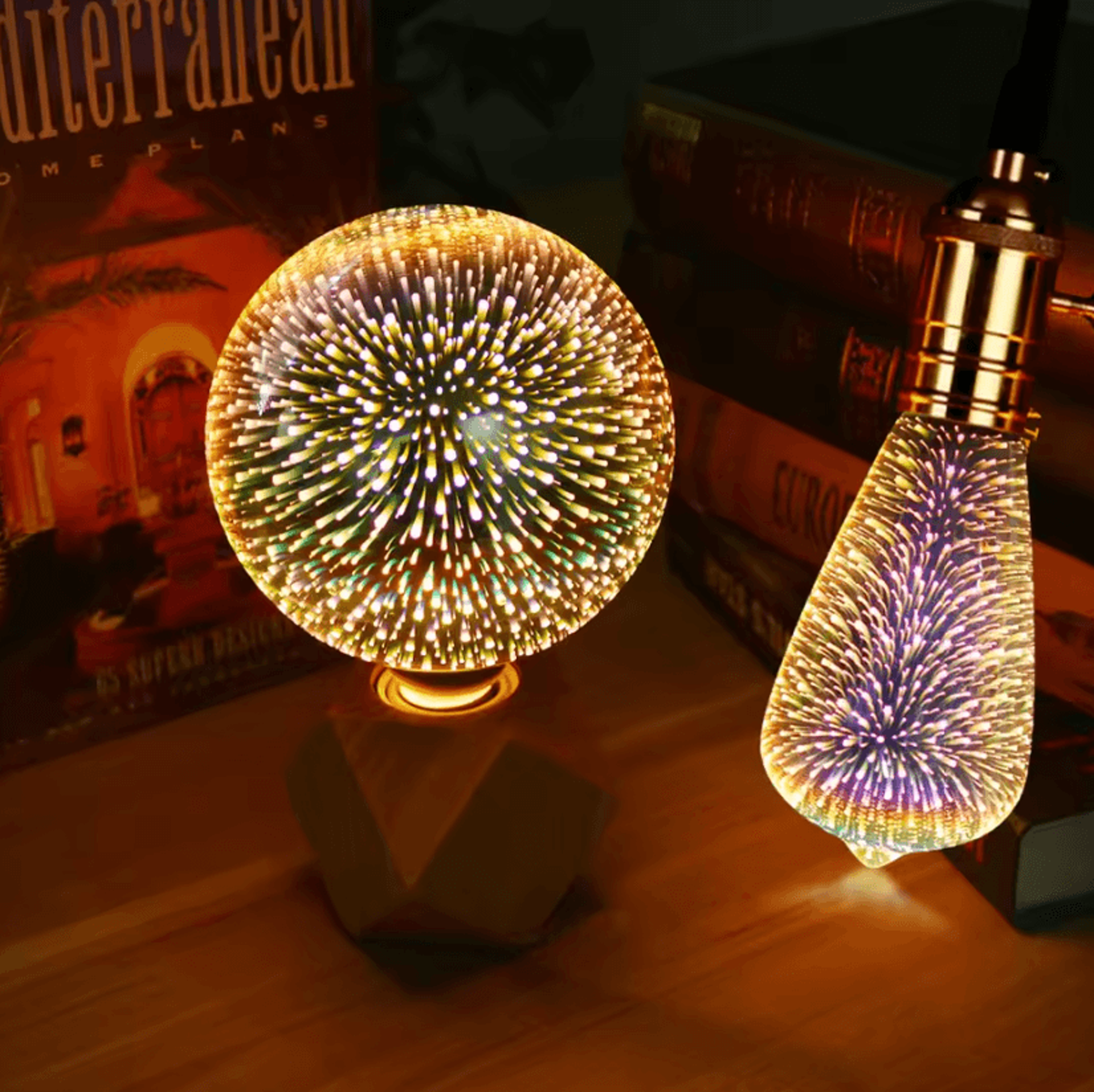 vintage 3d led decorative light bulb colorful effect lamp 110v-240v for home bar bedroom and party lighting