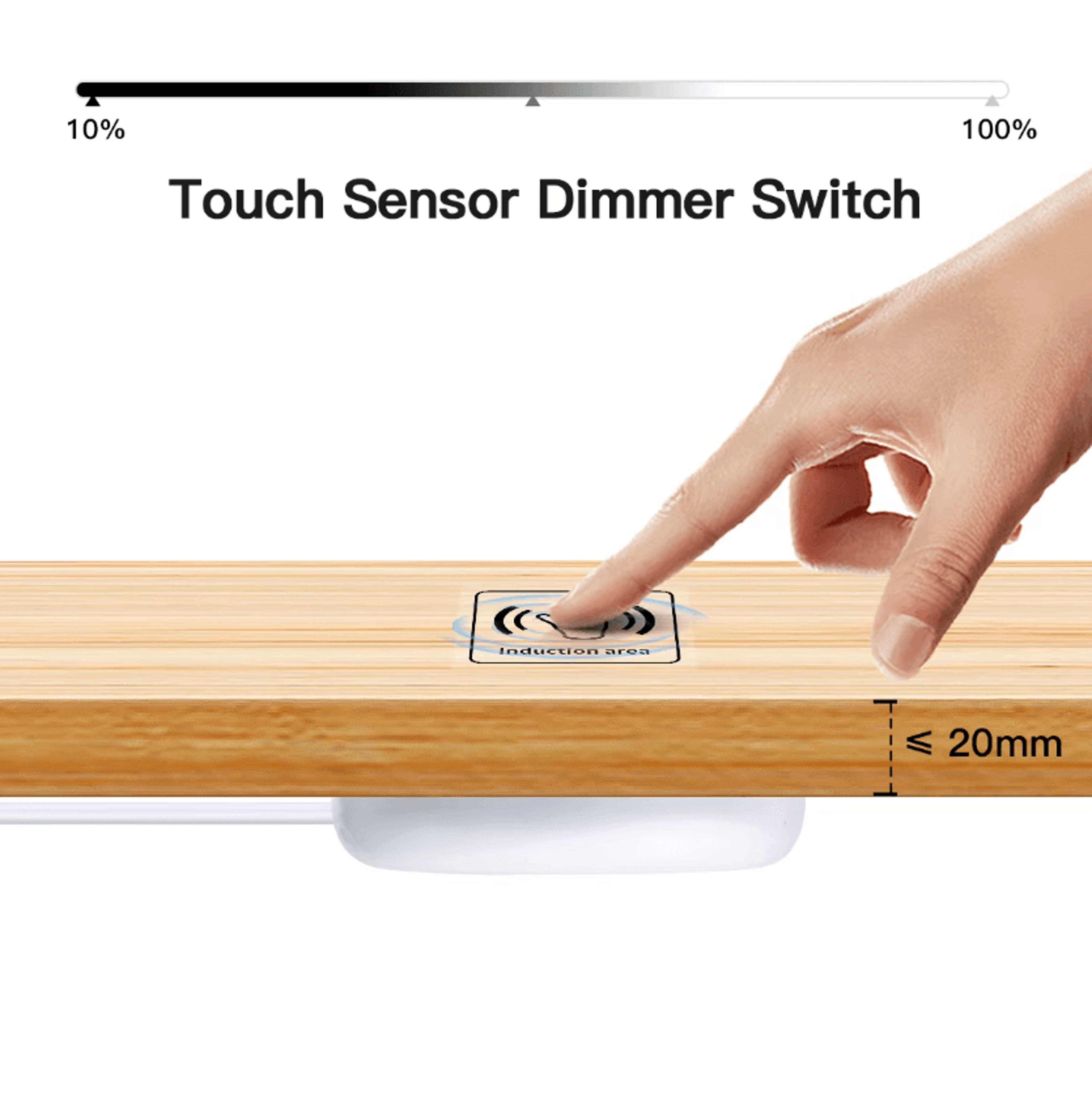 12v-24v hidden touch led dimmer switch wood panel sensor light controller with dc 3p dupont connection options