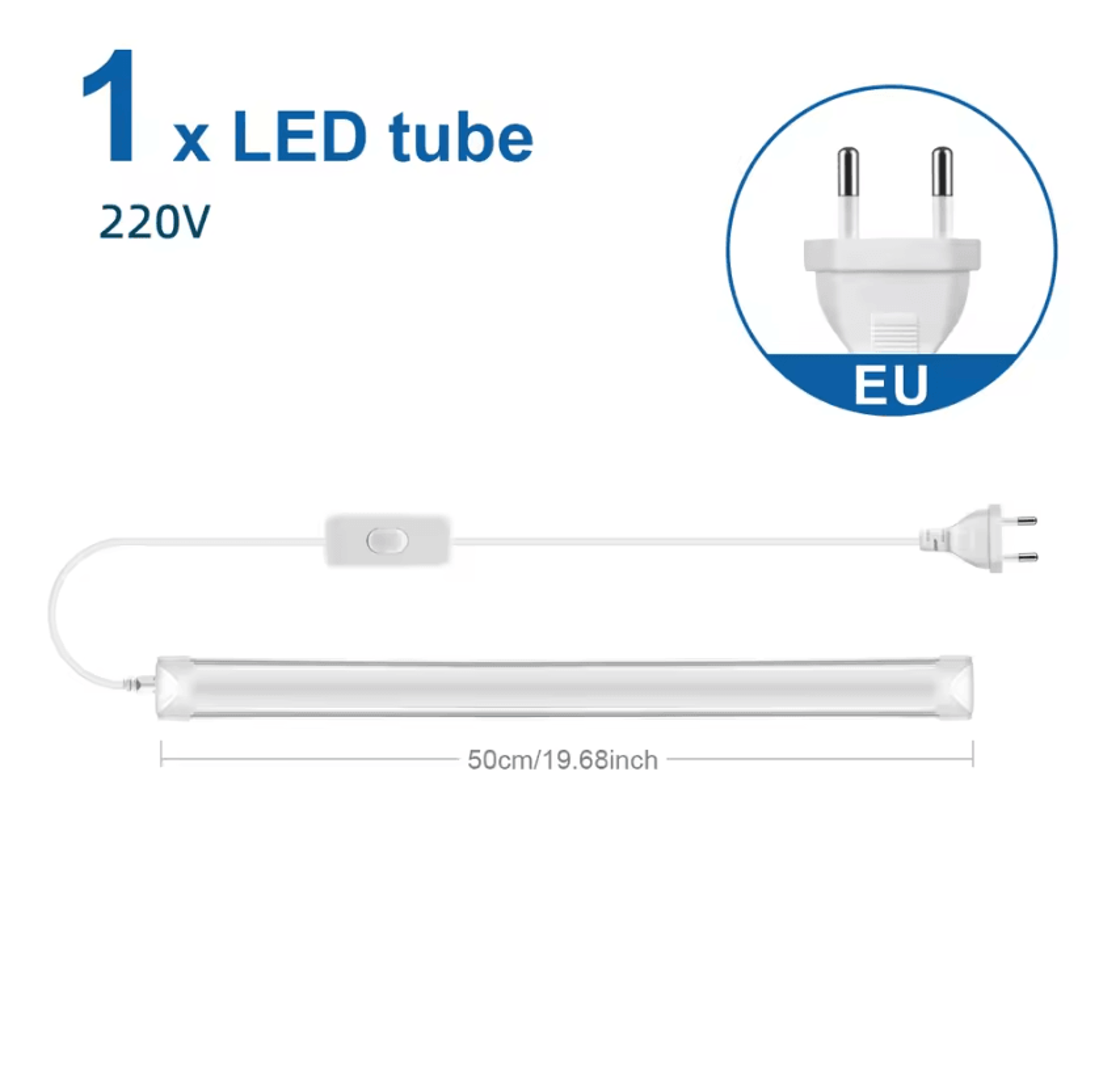 50CM T8 LED Light Bar 25W Aluminum Tube Lamp 220V High Brightness Wall Ceiling Light With EU Plug S 5
