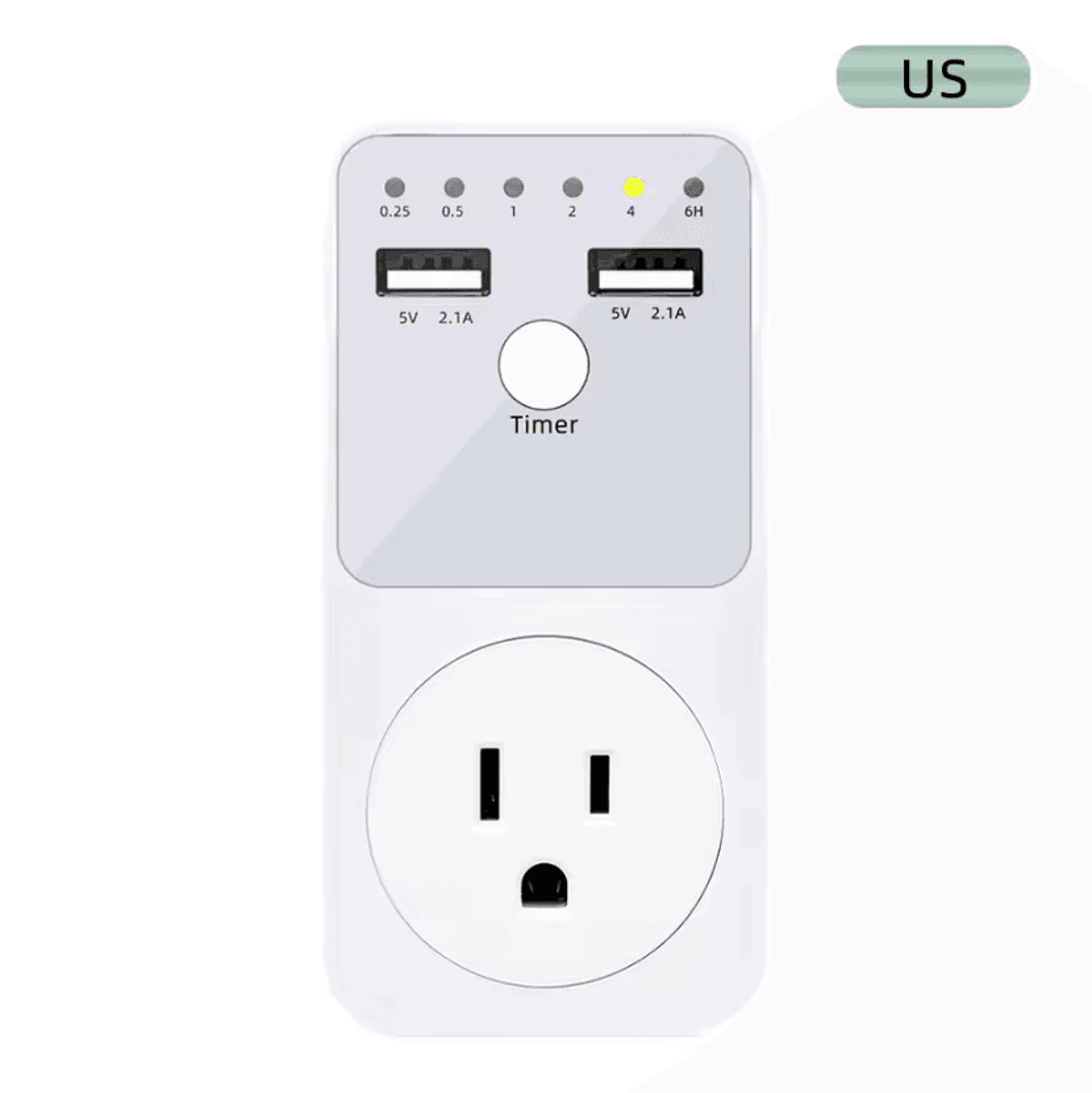 6 Hour Programmable Countdown Timer Socket With USB Interface Automatic Power Off Outlet EU US UK F 3