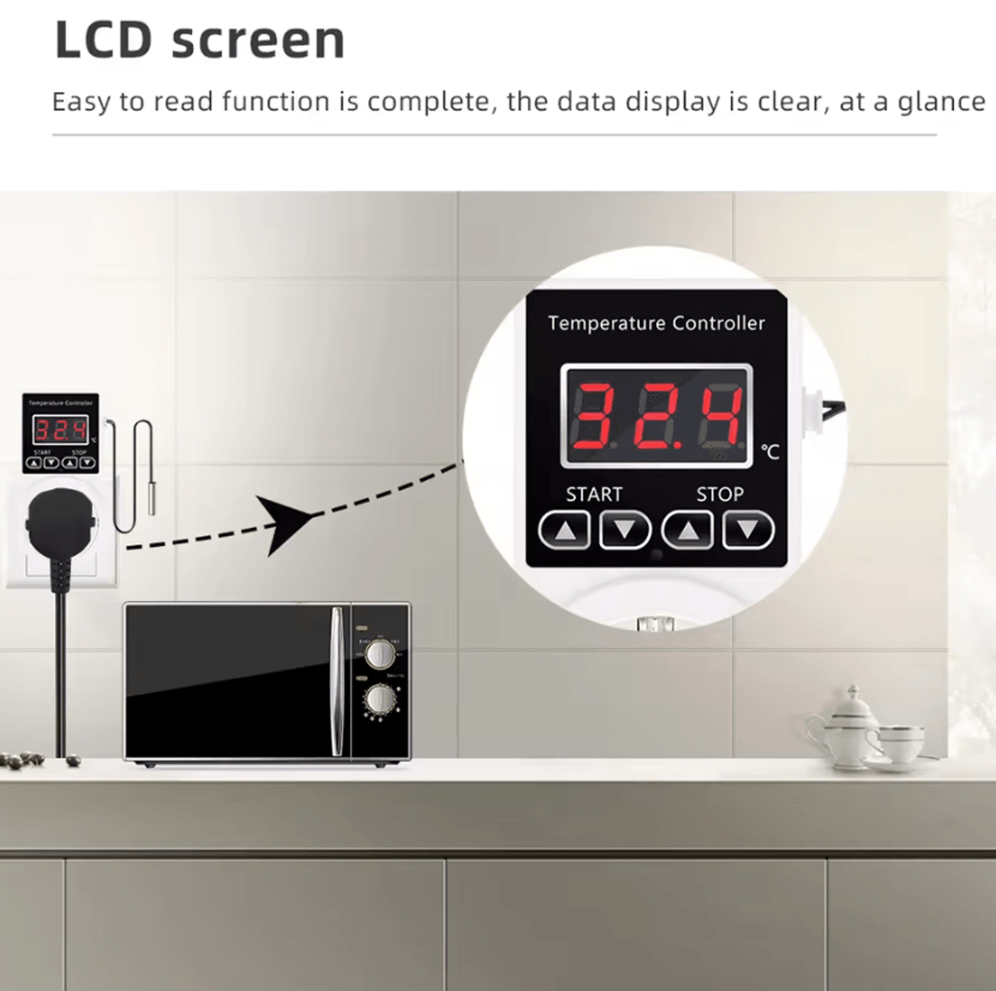 Digital Temperature Controller Timer Socket EU Plug Heating Cooling Thermostat Switch For Incubatio 1