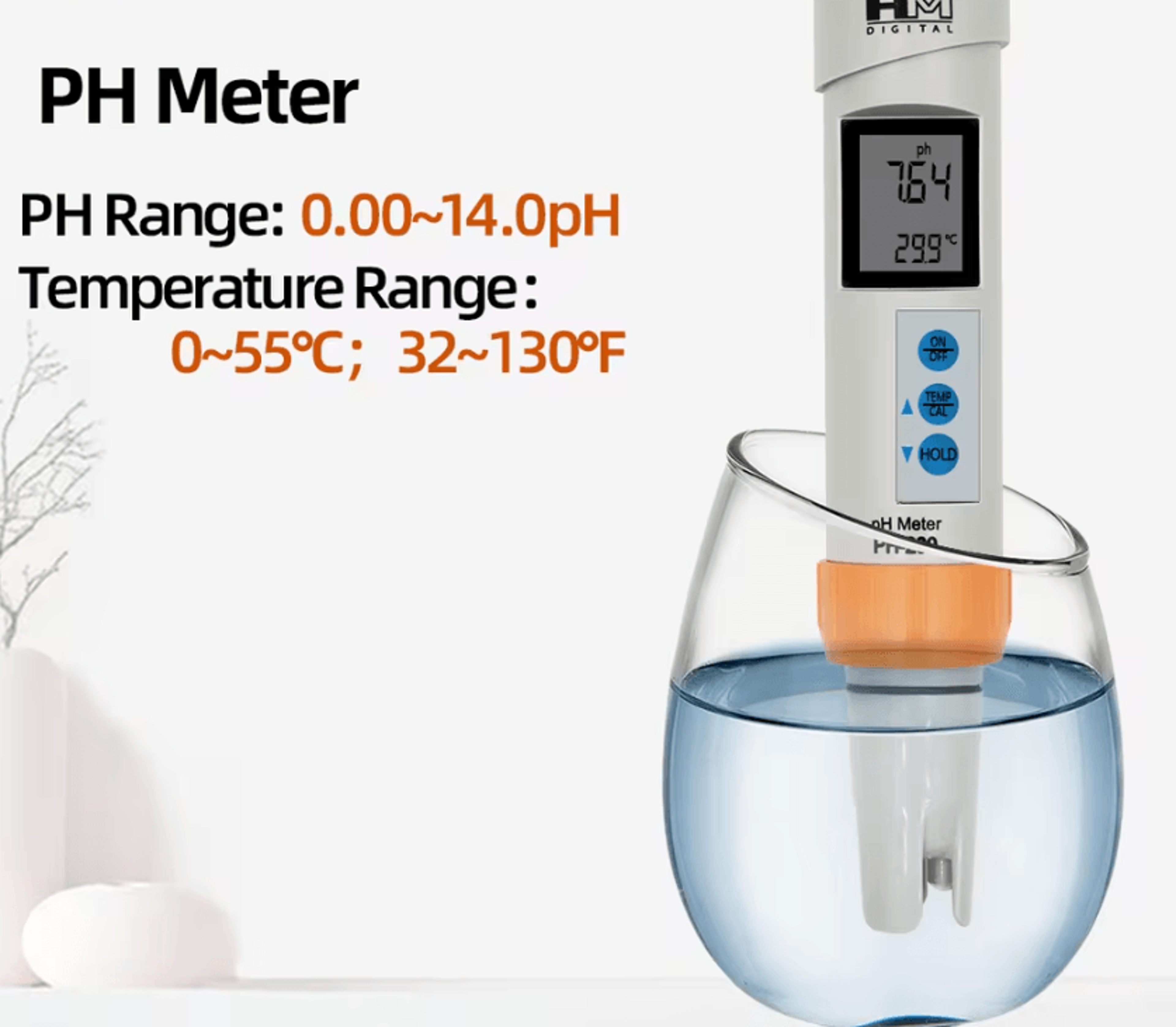 HM Digital PH200 COM100 Water Quality Tester PH EC TDS Temperature Meter With Automatic Calibration 1