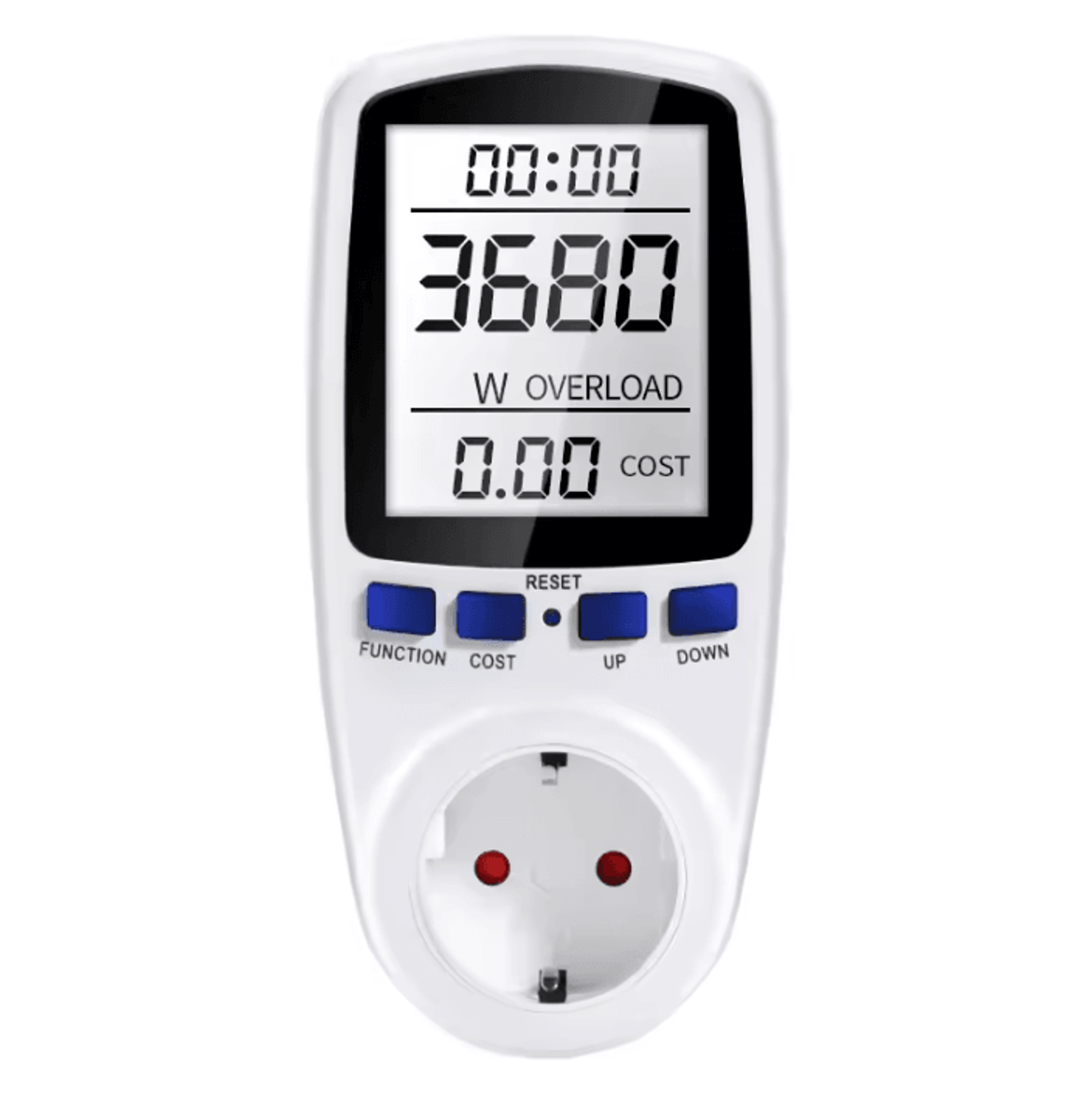 Digital AC Power Meter LCD Wattmeter Socket KWh Electricity Consumption Monitor With EU US UK AU Pl 6