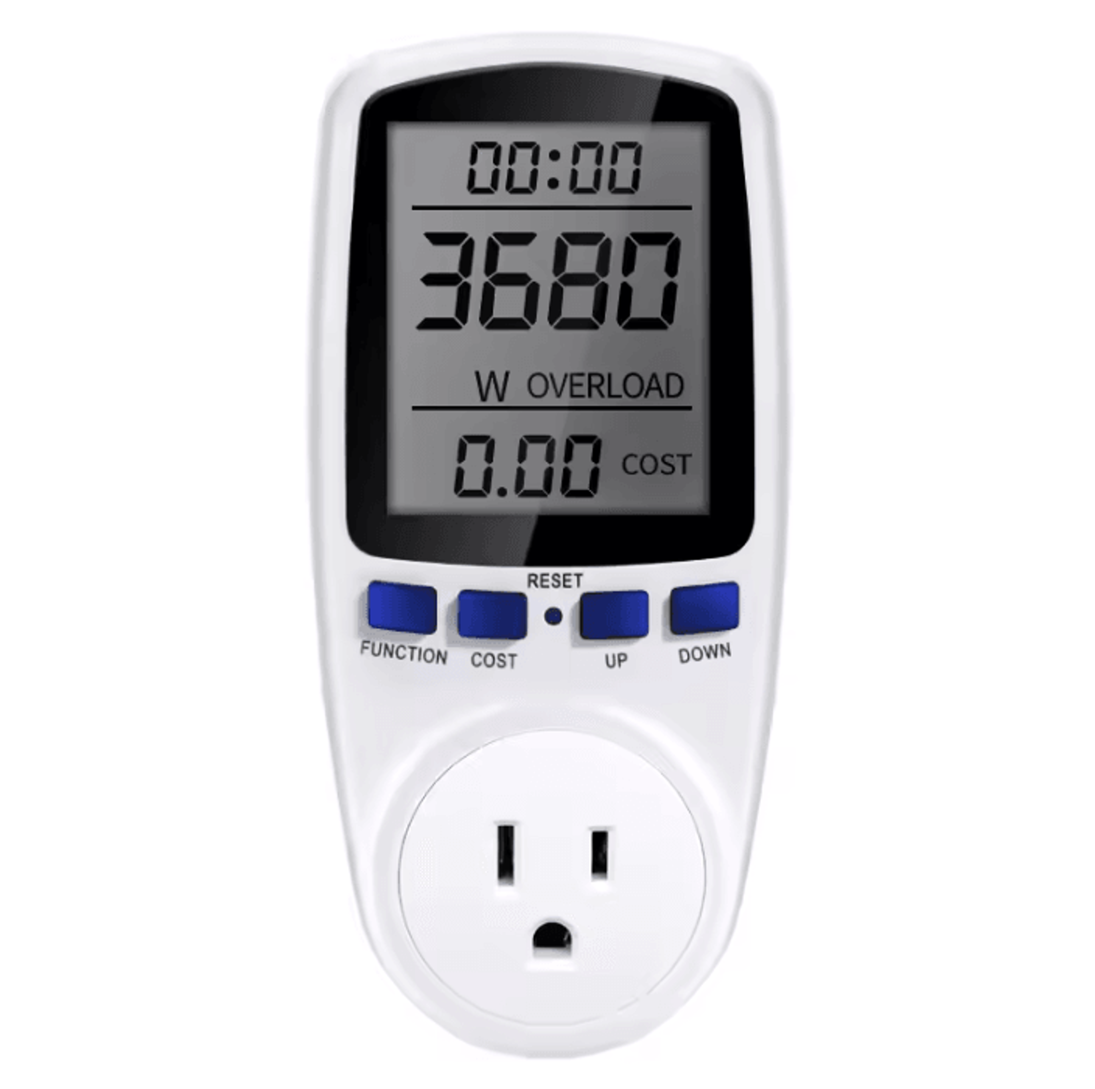 Digital AC Power Meter LCD Wattmeter Socket KWh Electricity Consumption Monitor With EU US UK AU Pl 12