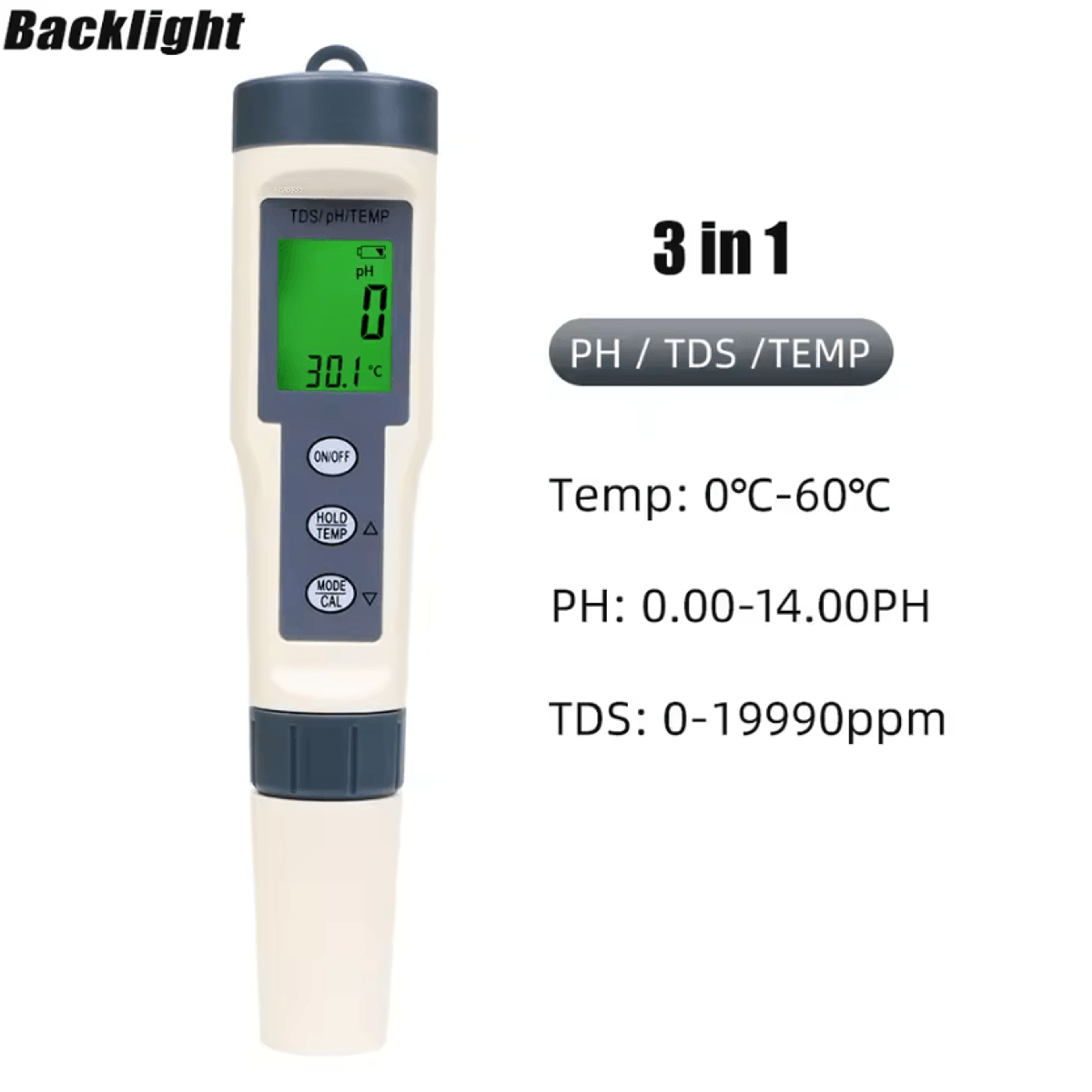 4in1 5in1 7in1 Digital Water Quality Tester PH TDS EC ORP Salinity Temperature Meter With Backlit D 4