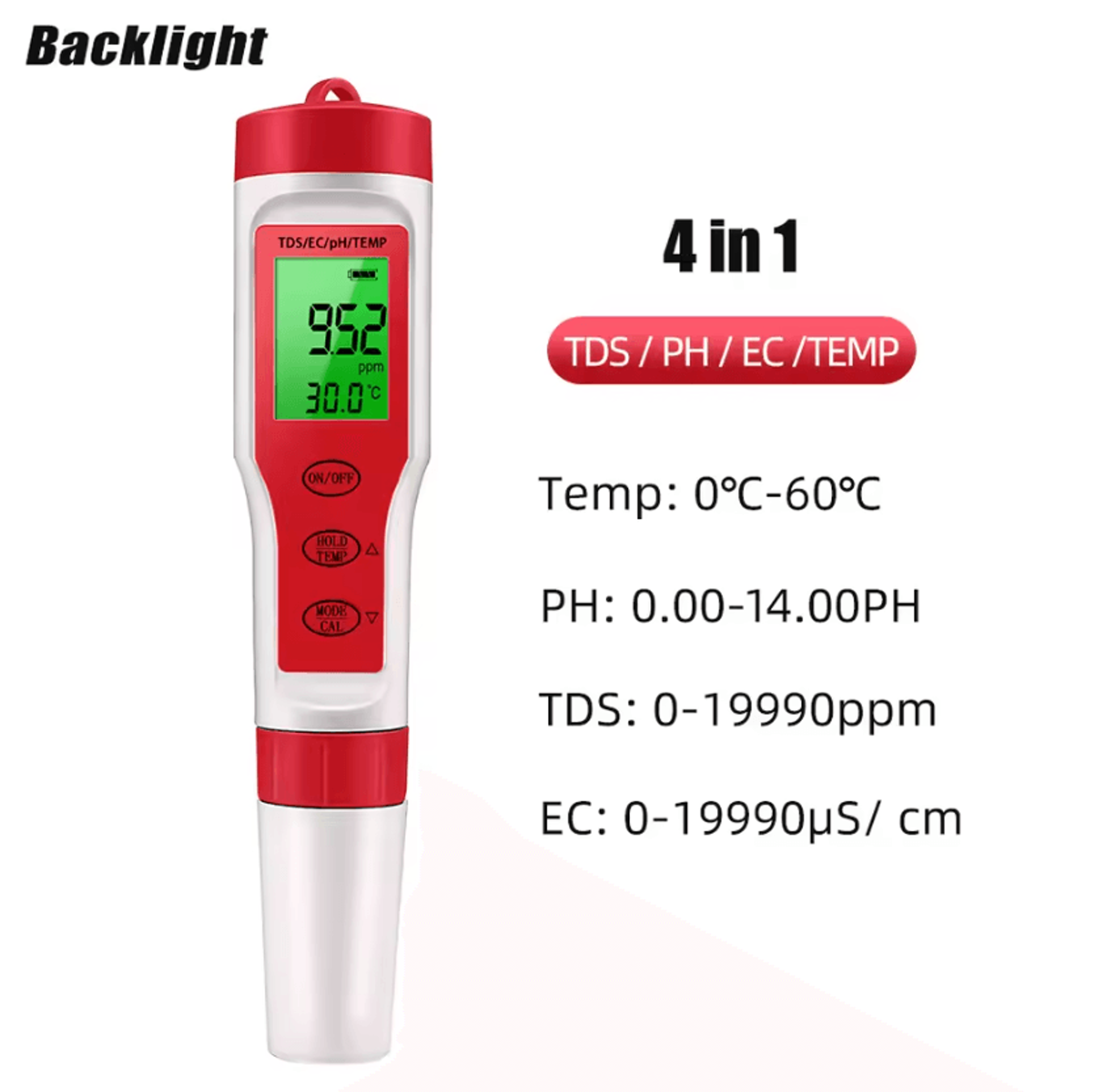 4in1 5in1 7in1 Digital Water Quality Tester PH TDS EC ORP Salinity Temperature Meter With Backlit D 7