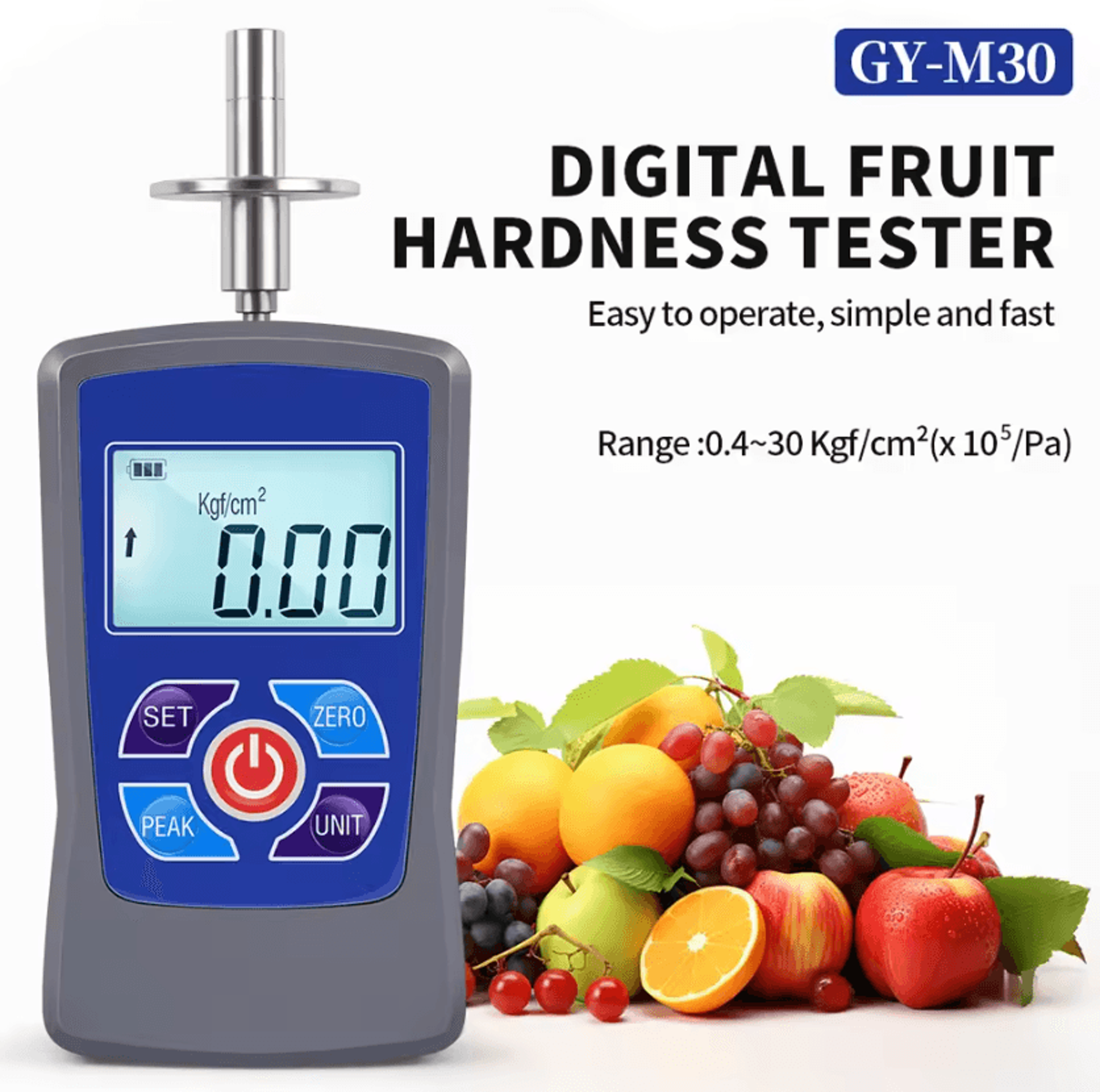 gy-m15 gy-m30 digital fruit hardness tester penetrometer 0.2-30 kgf/cm firmness meter for fruit quality testing