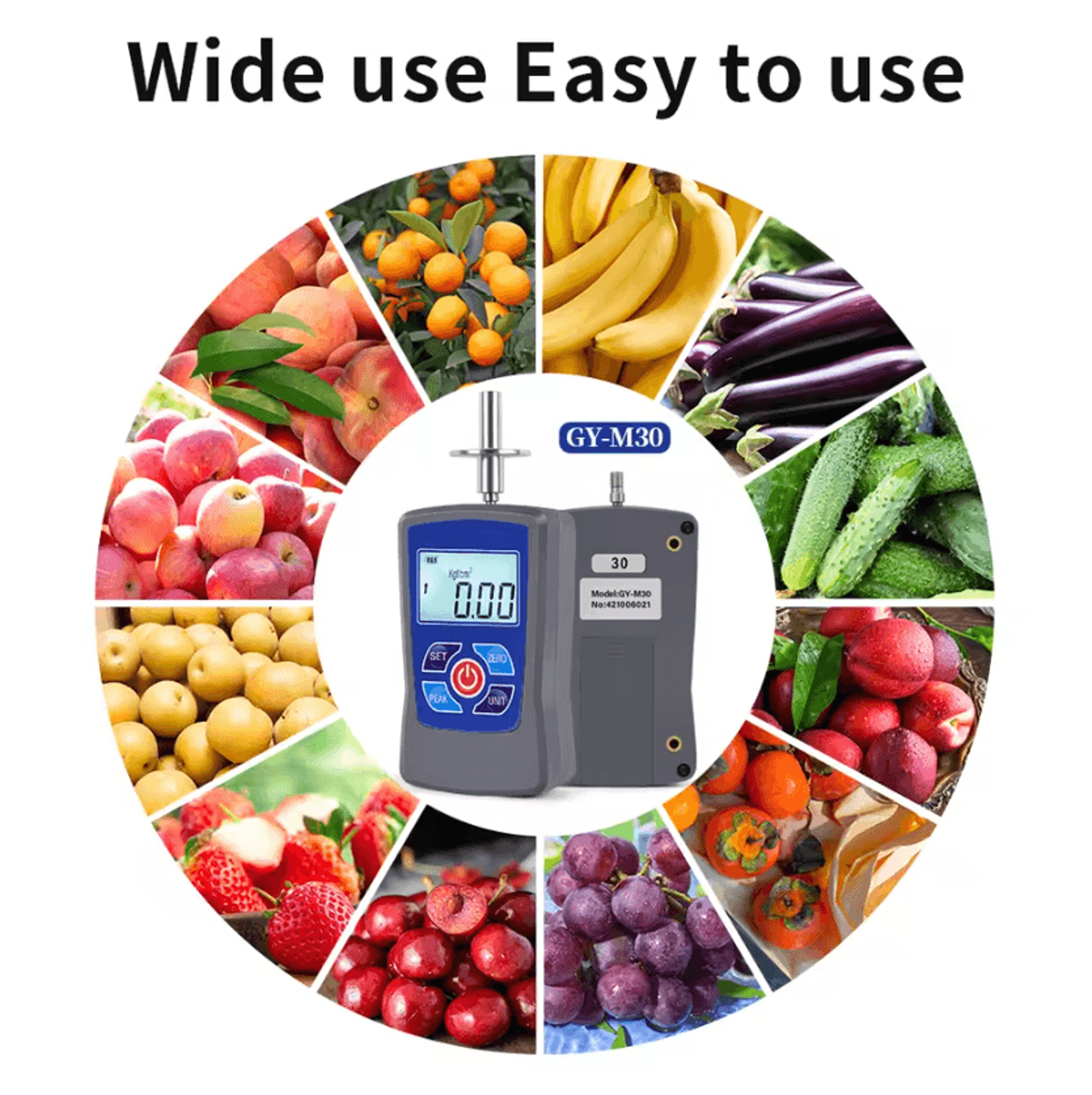 GYM15 GYM30 Digital Fruit Hardness Tester Penetrometer 0230 Kgfcm Firmness Meter For Fruit Quality  1