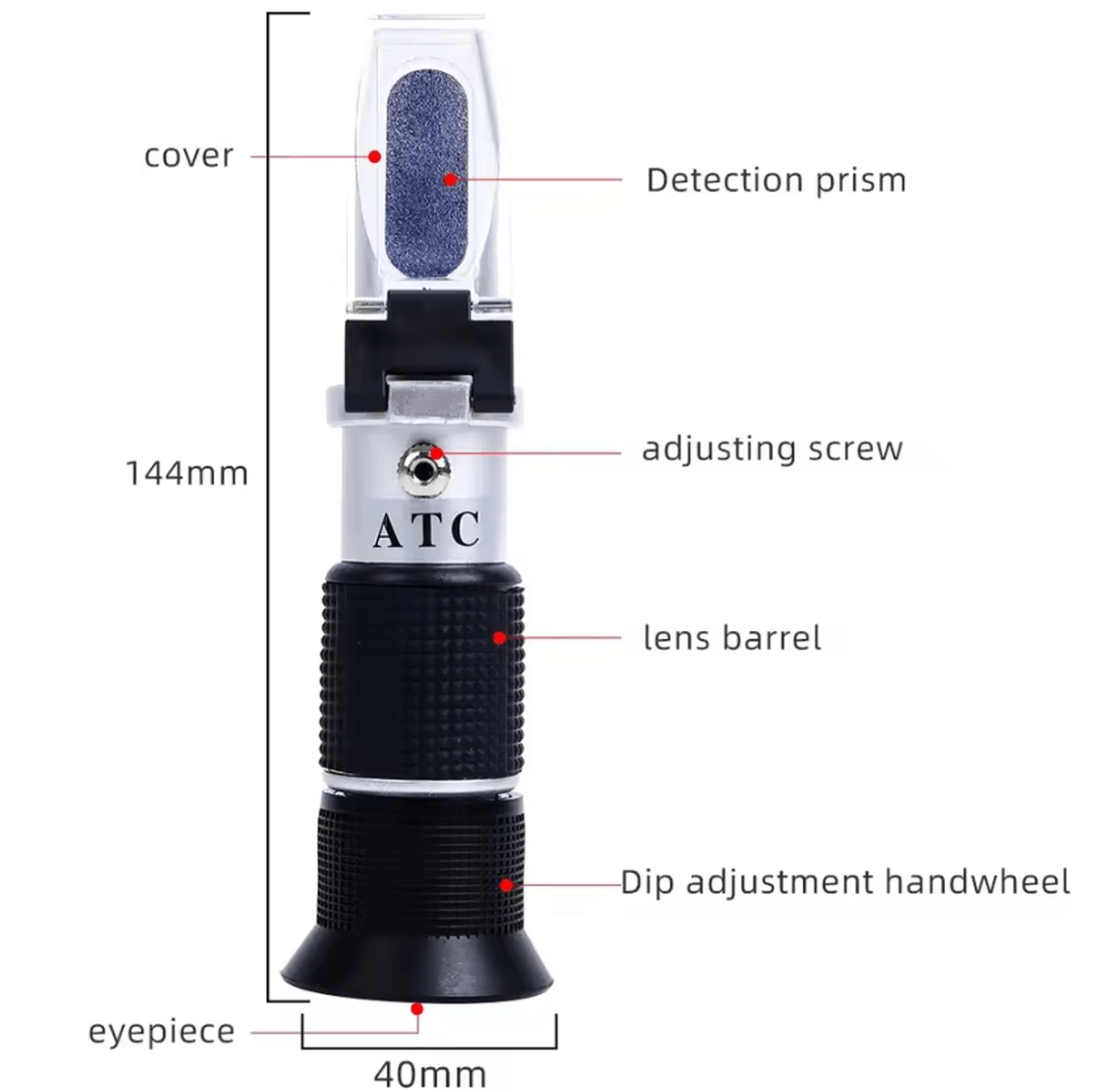 Handheld Honey Refractometer 080 Brix Sugar Concentration Meter With ATC For Honey Fruit And Food T 5