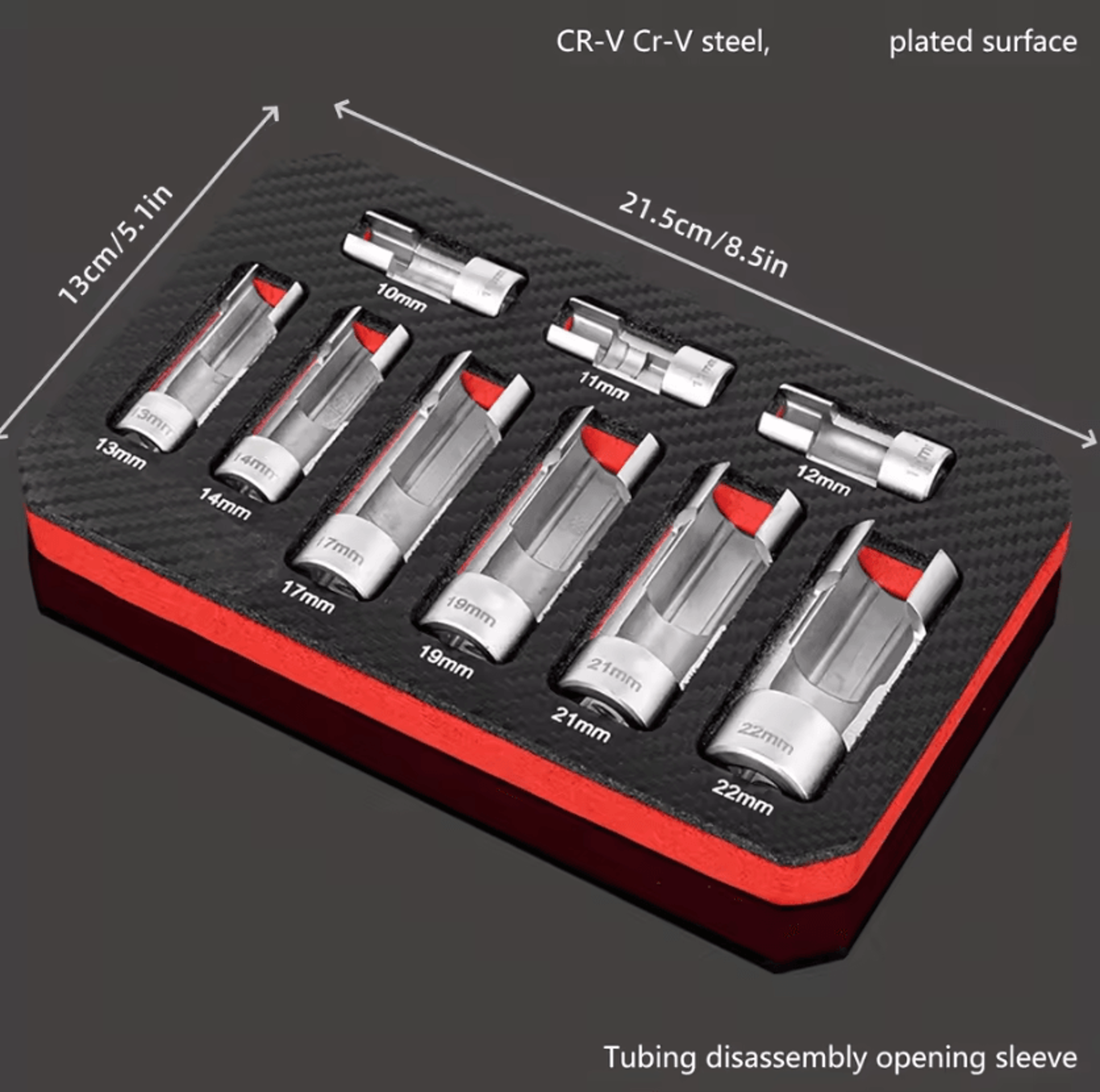9PCS Oxygen Sensor Socket Wrench Set 1022MM Automotive O2 Sensor Removal Tool Kit With Thread Chase 3