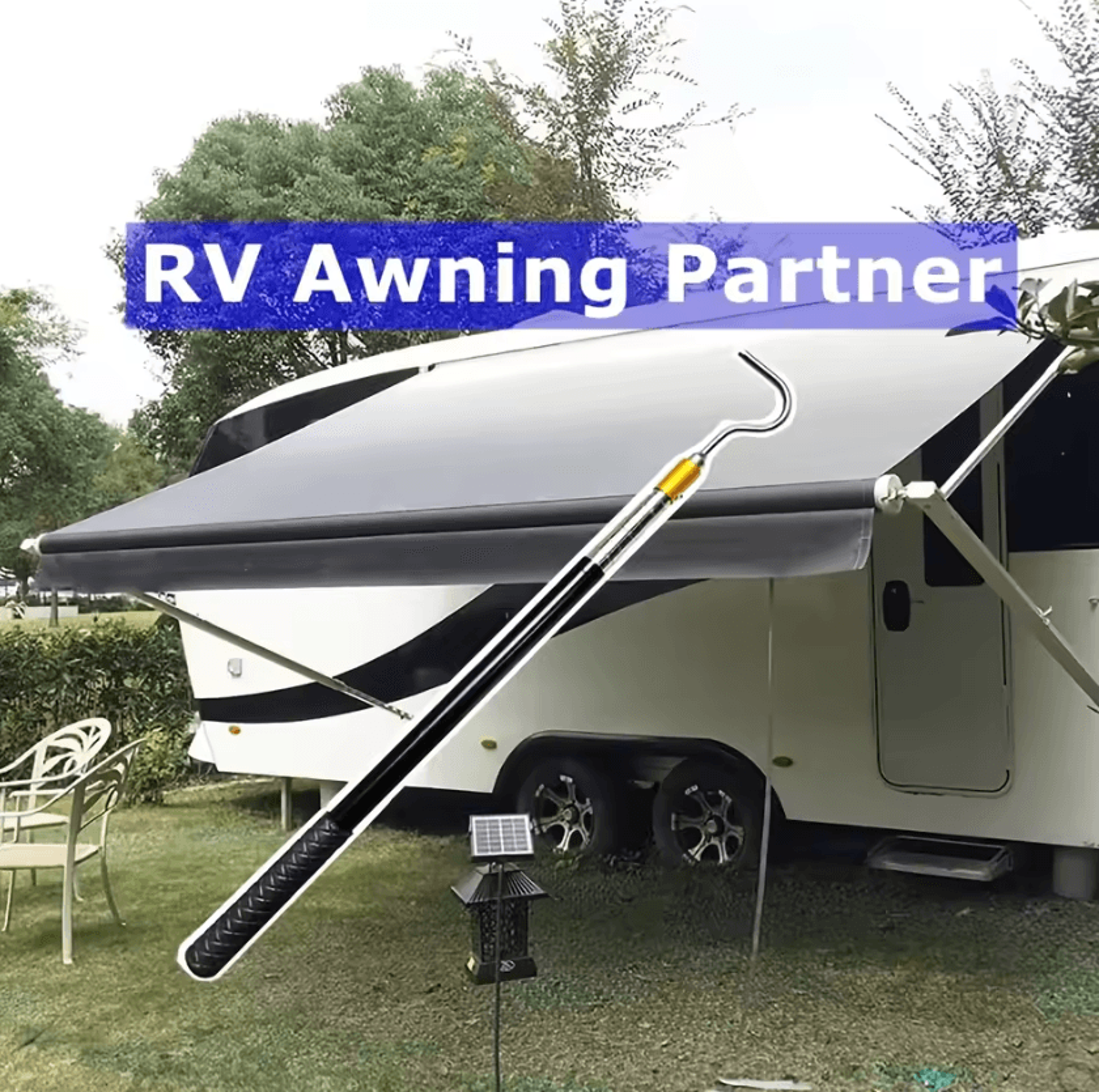 Telescopic RV Awning Pull Rod 1660 Inch Adjustable Reach Pole With MultiSection Locking For Camper  4
