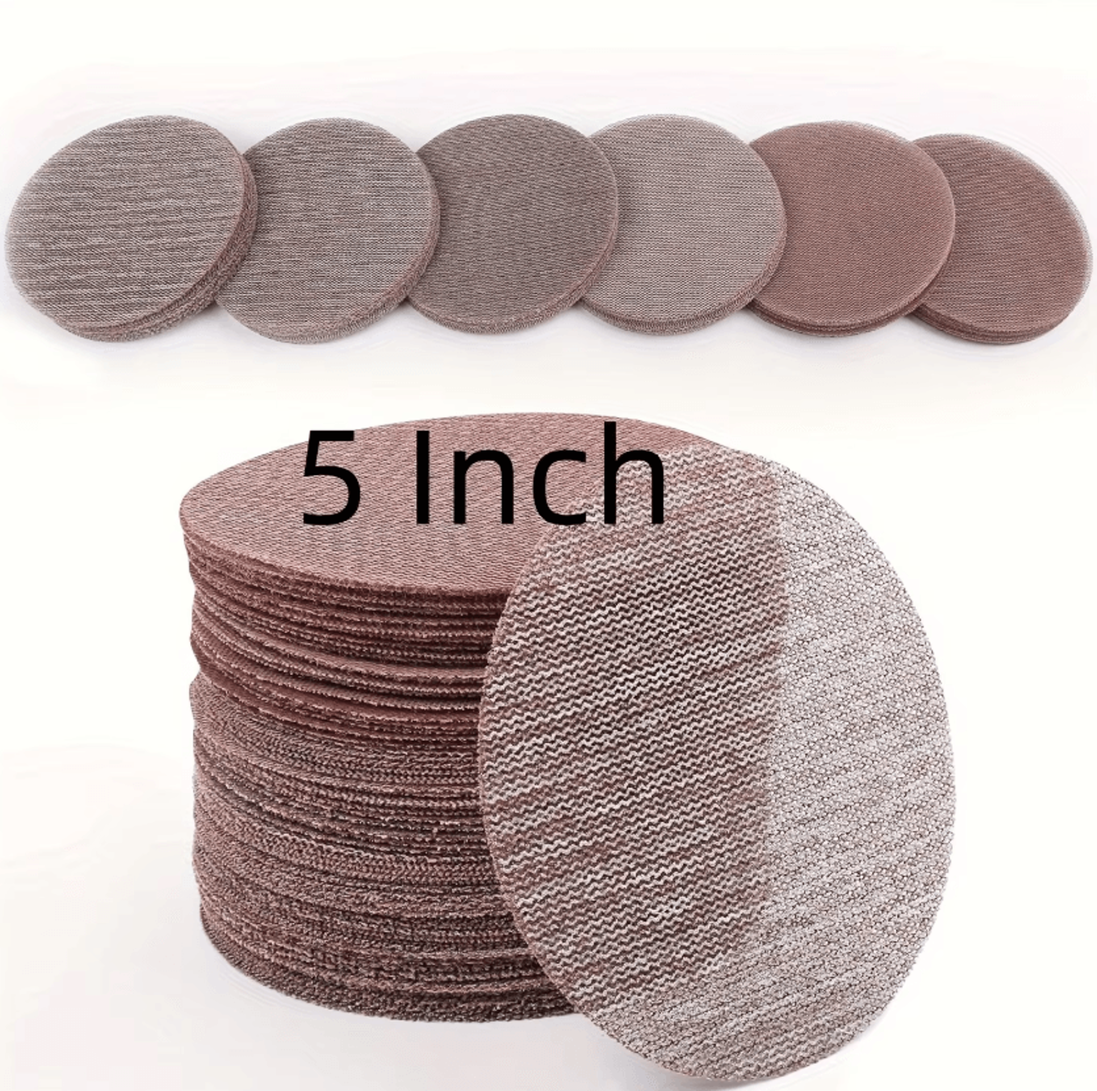 5/10pcs 5 inch mesh sanding discs hook and loop anti-clog sandpaper for wet and dry orbital sanding