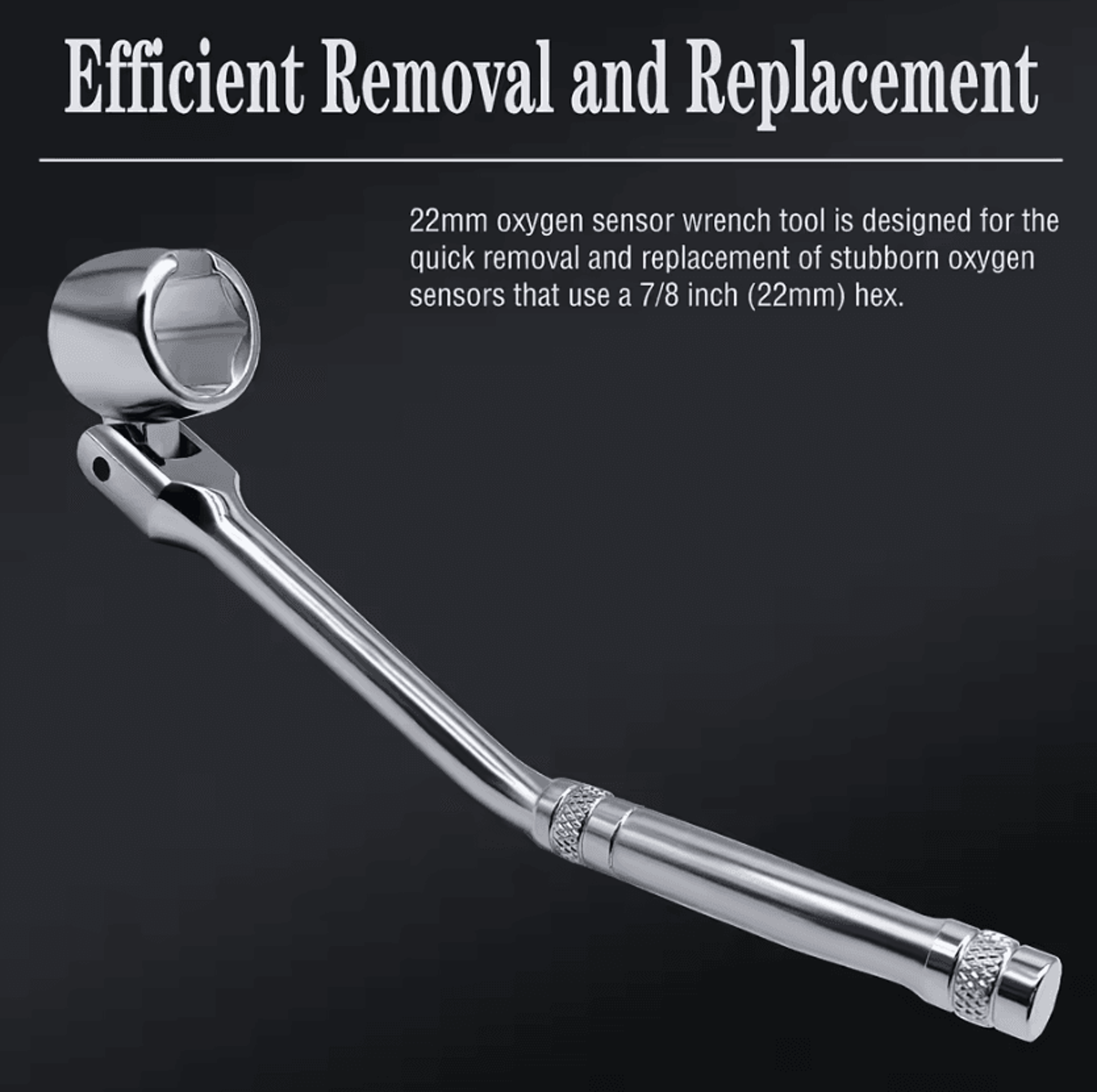 22MM Oxygen Sensor Wrench 78 Inch Flexible Head O2 Sensor Removal Tool With Contoured Handle For Au 2