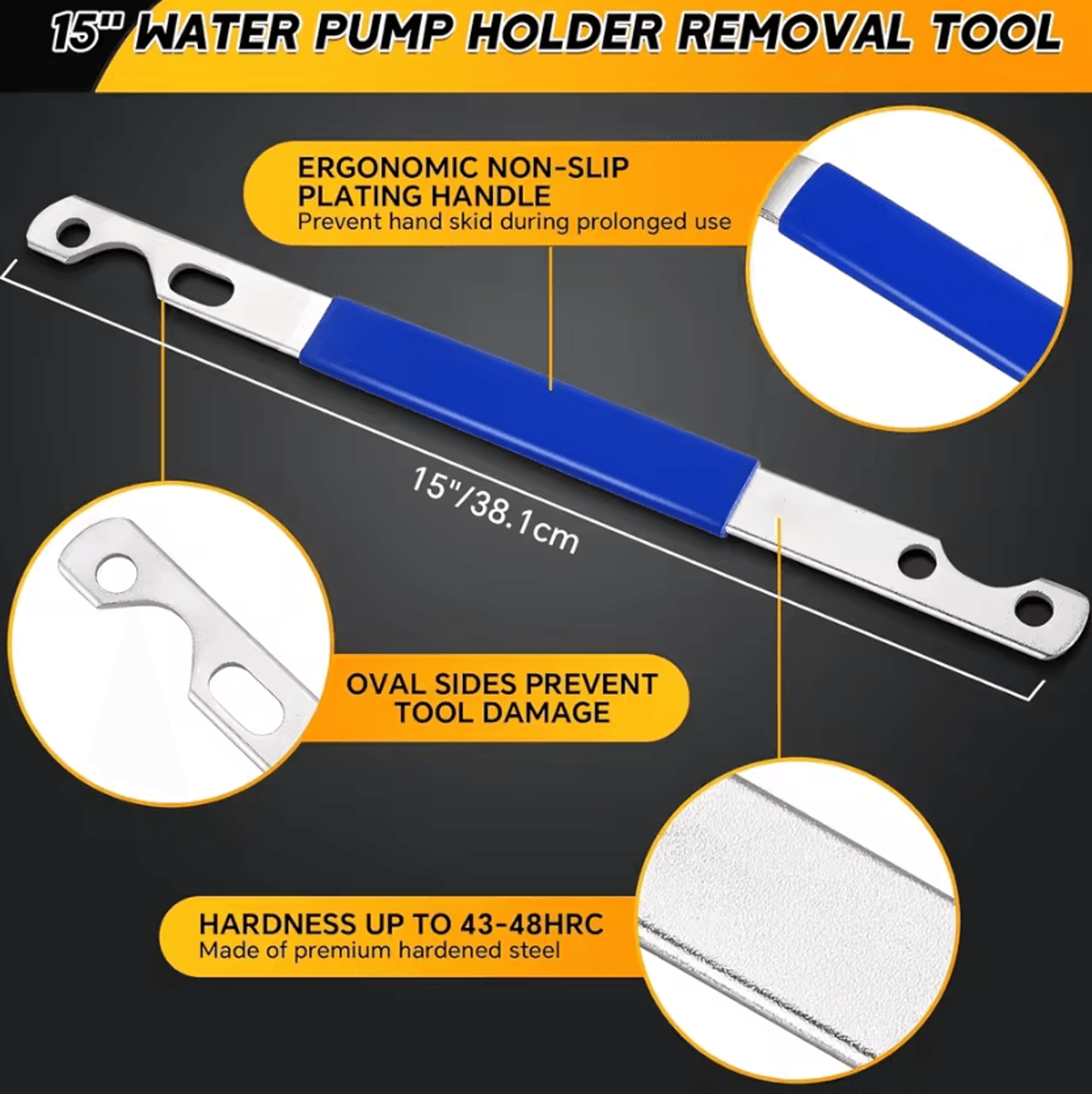 2PCS Fan Clutch Removal Tool Kit 32MM 36MM Wrench Set With Water Pump Pulley Holder For Automotive  2