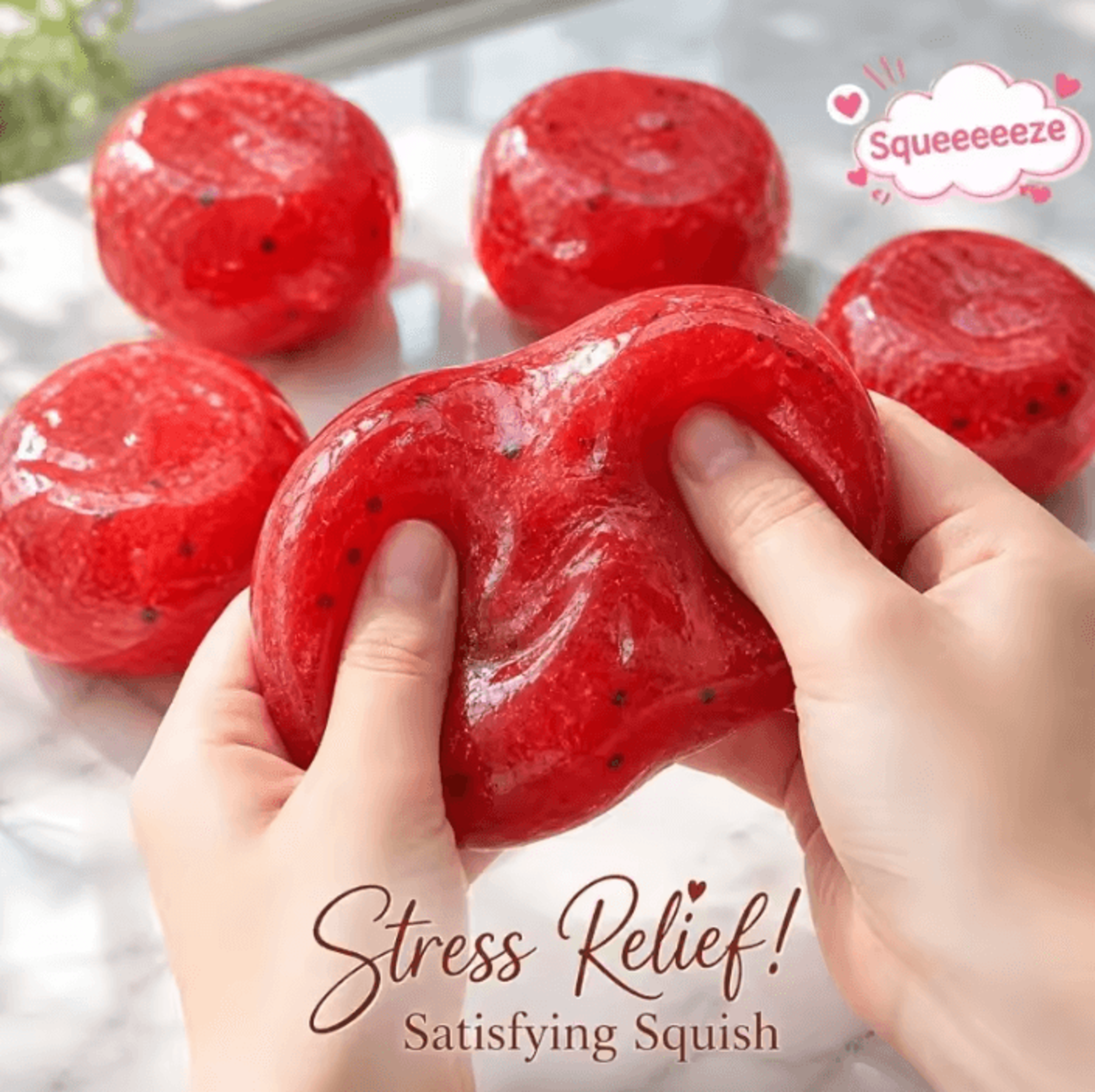 Watermelon Slush Squishy Toy Soft Slow Rising Stress Relief Squeeze Toy For Adults And Fruit Lovers 4