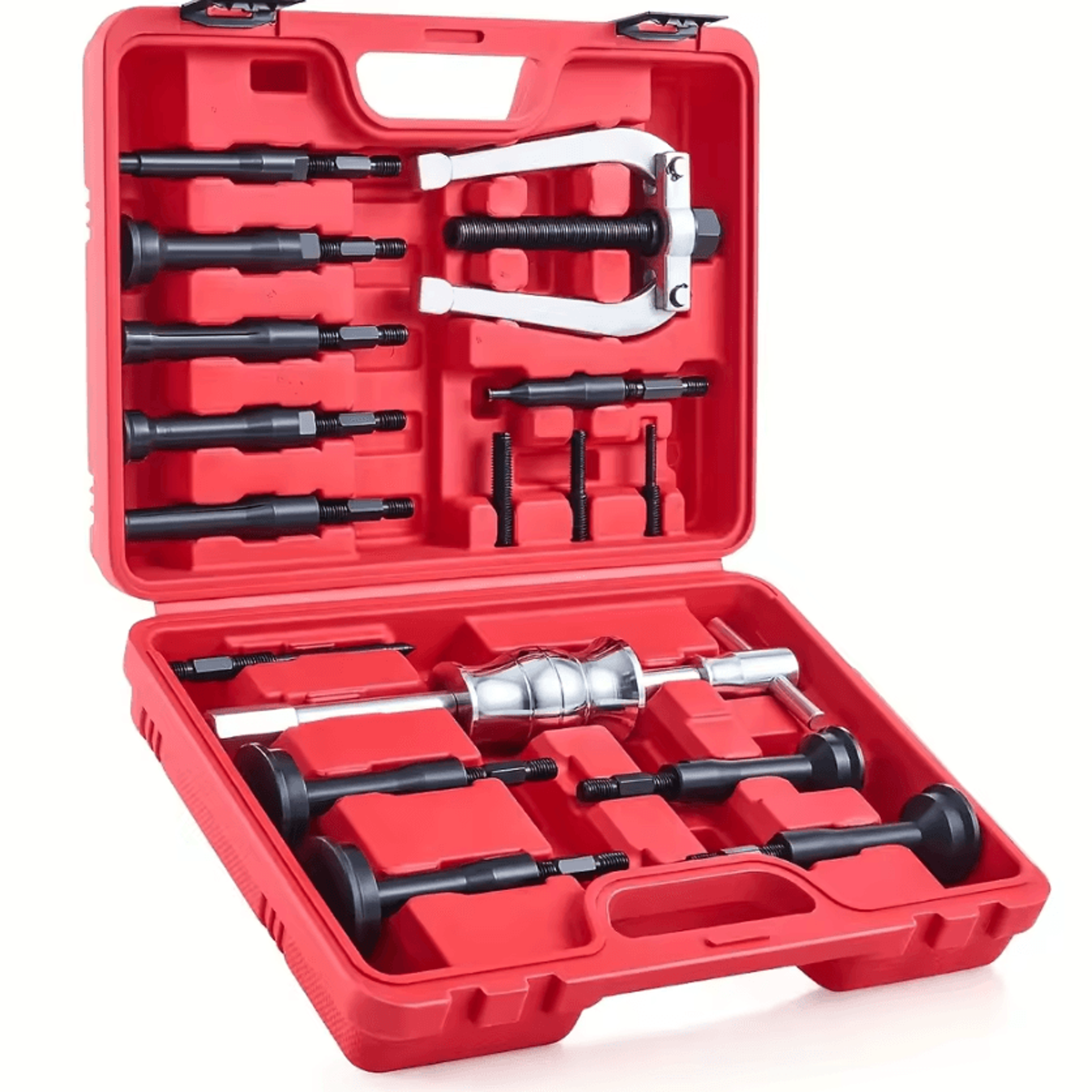 16pcs blind hole bearing puller kit with slide hammer collet extractor for bearing raceway and seal removal