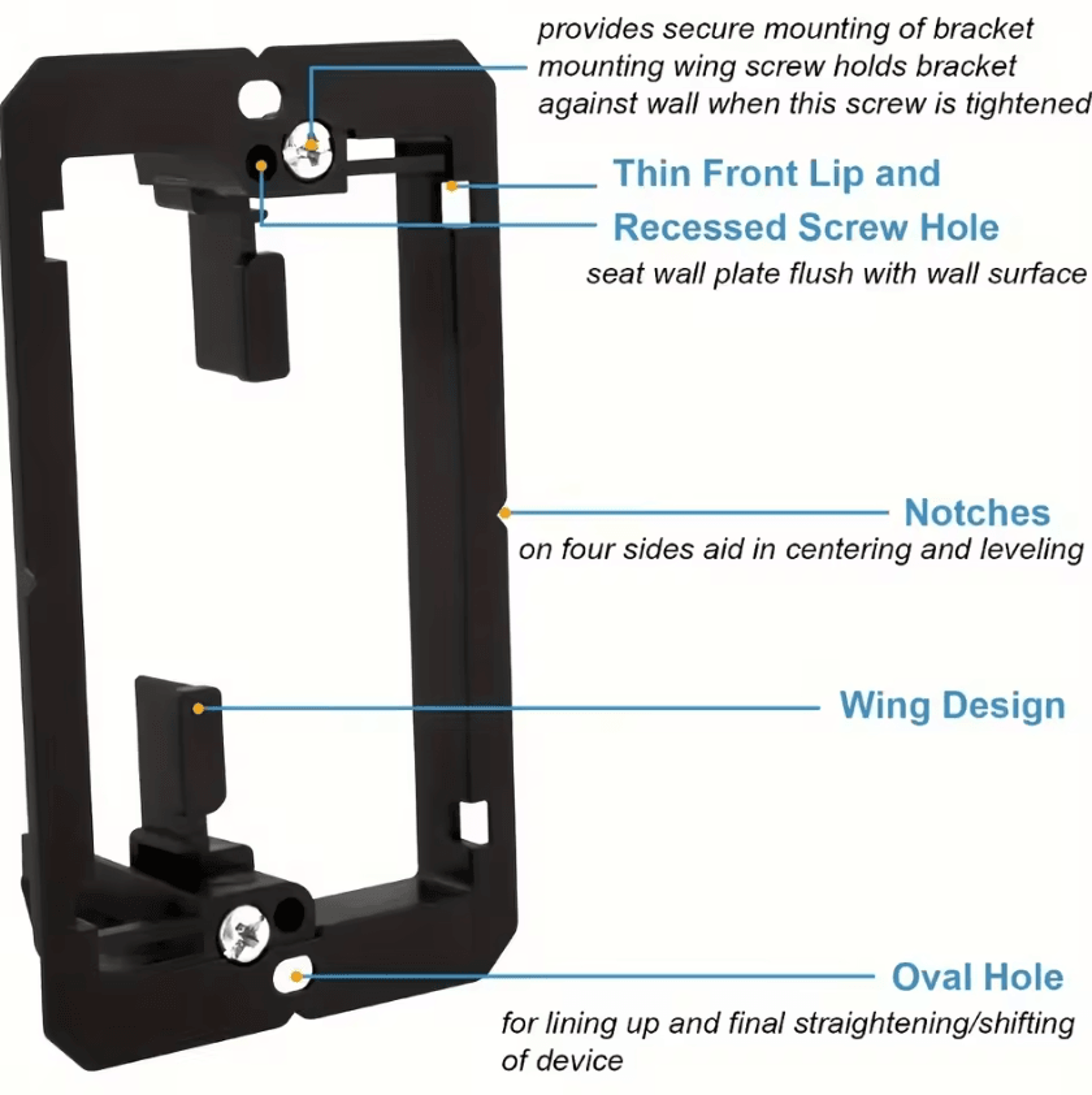 Brush Wall Plate With Low Voltage Mounting Bracket Cable Pass Through Insert For TV Home Theater An 3