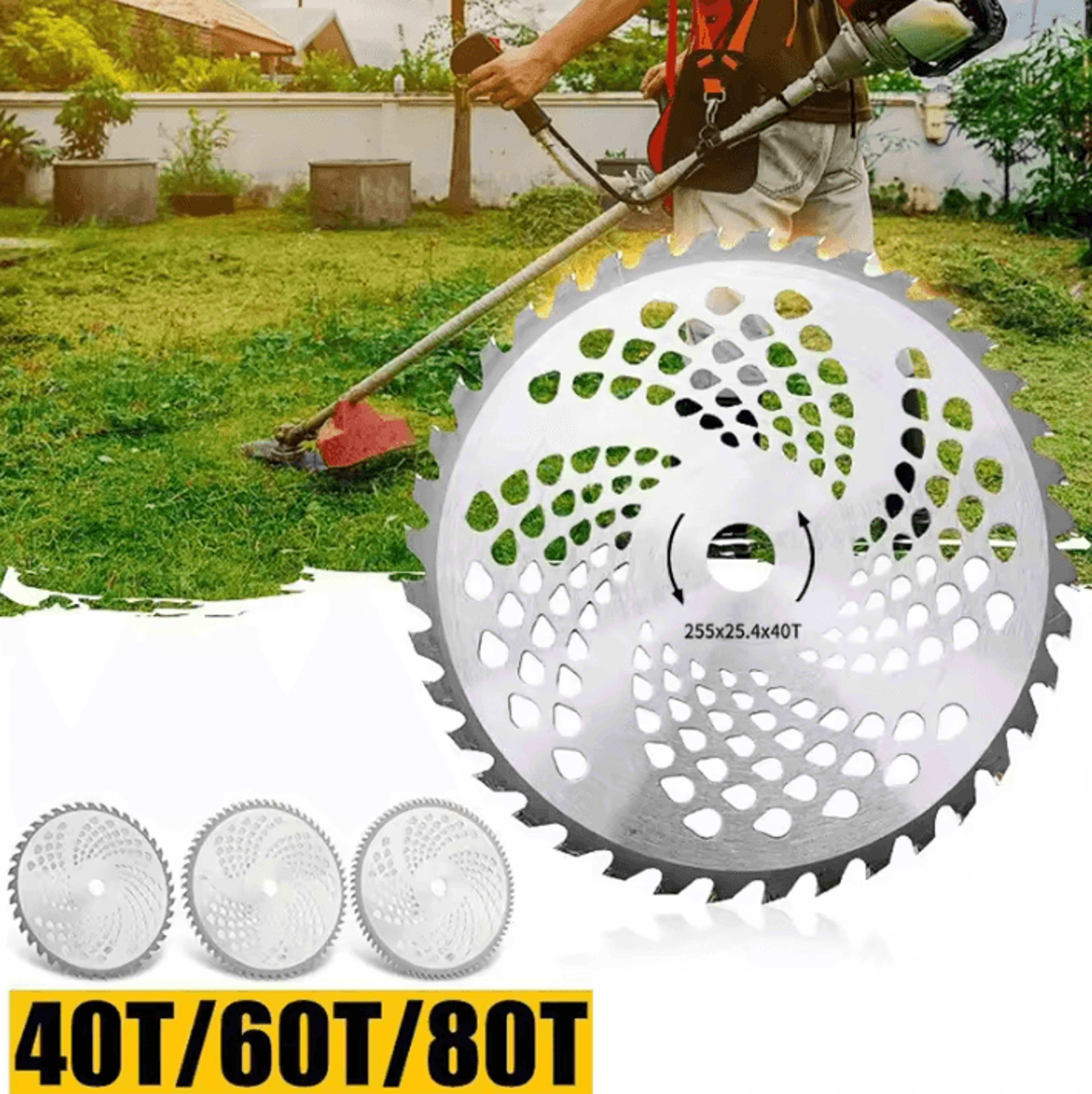10 inch carbide tipped brush cutter saw blade 40t 60t 80t alloy cutting disc for grass trimmer and garden maintenance