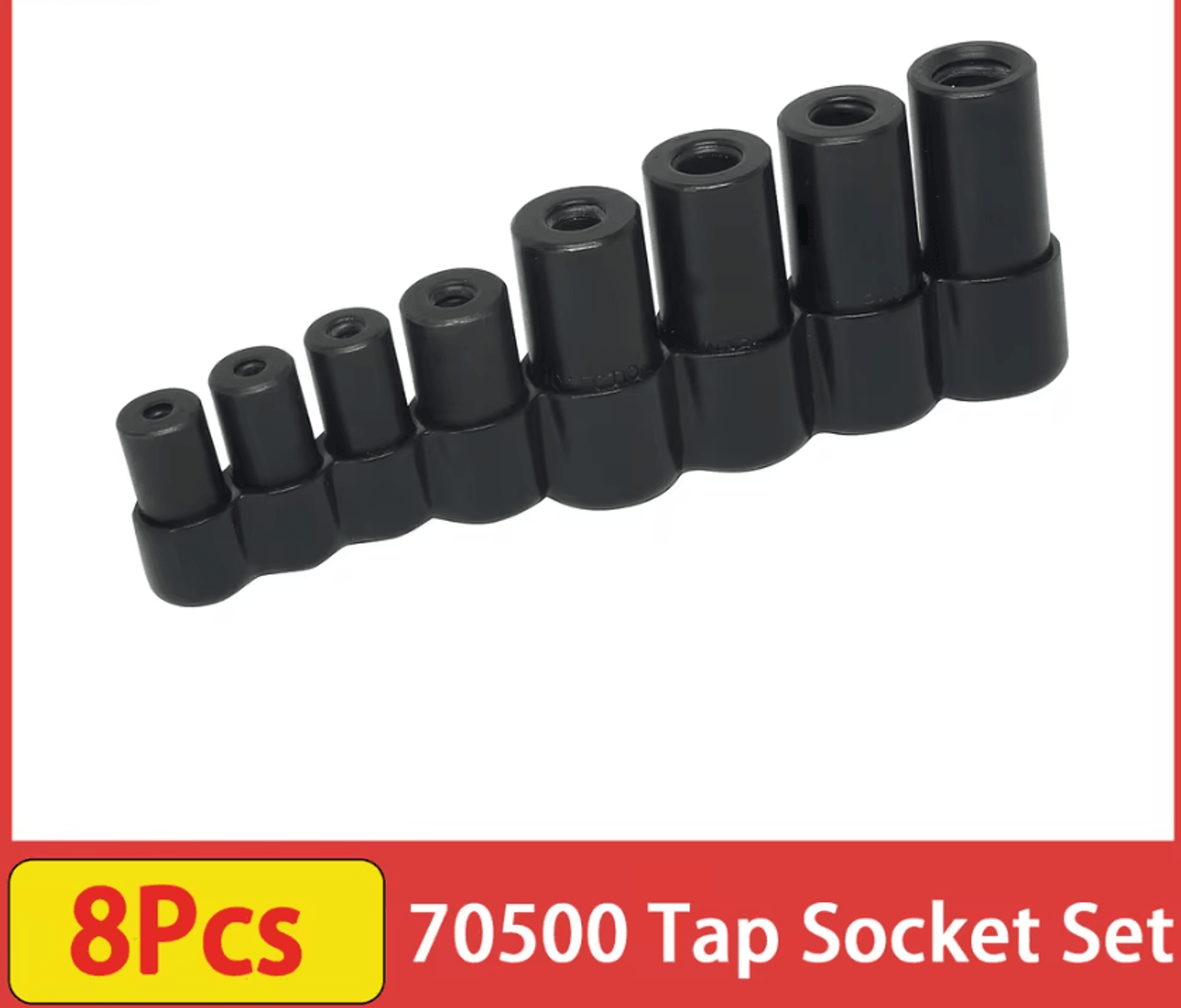 8pcs 70500 tap socket set 1/4 and 3/8 inch drive thread tap adapter kit for metric sae and npt taps