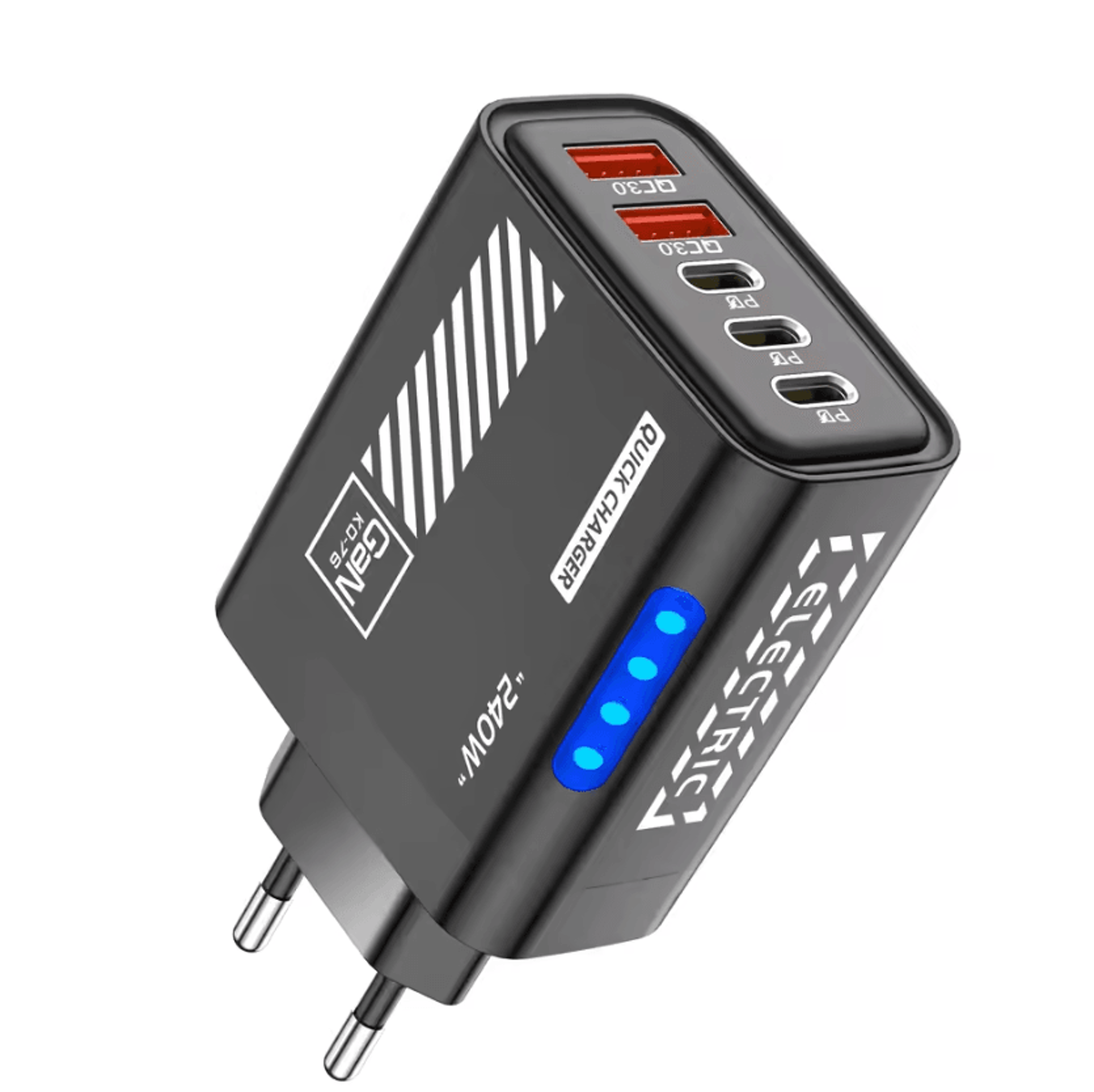 240W 5 Port GaN USB C Fast Charger PD Multi Device Wall Adapter For IPhone Samsung Xiaomi And Huawe 4