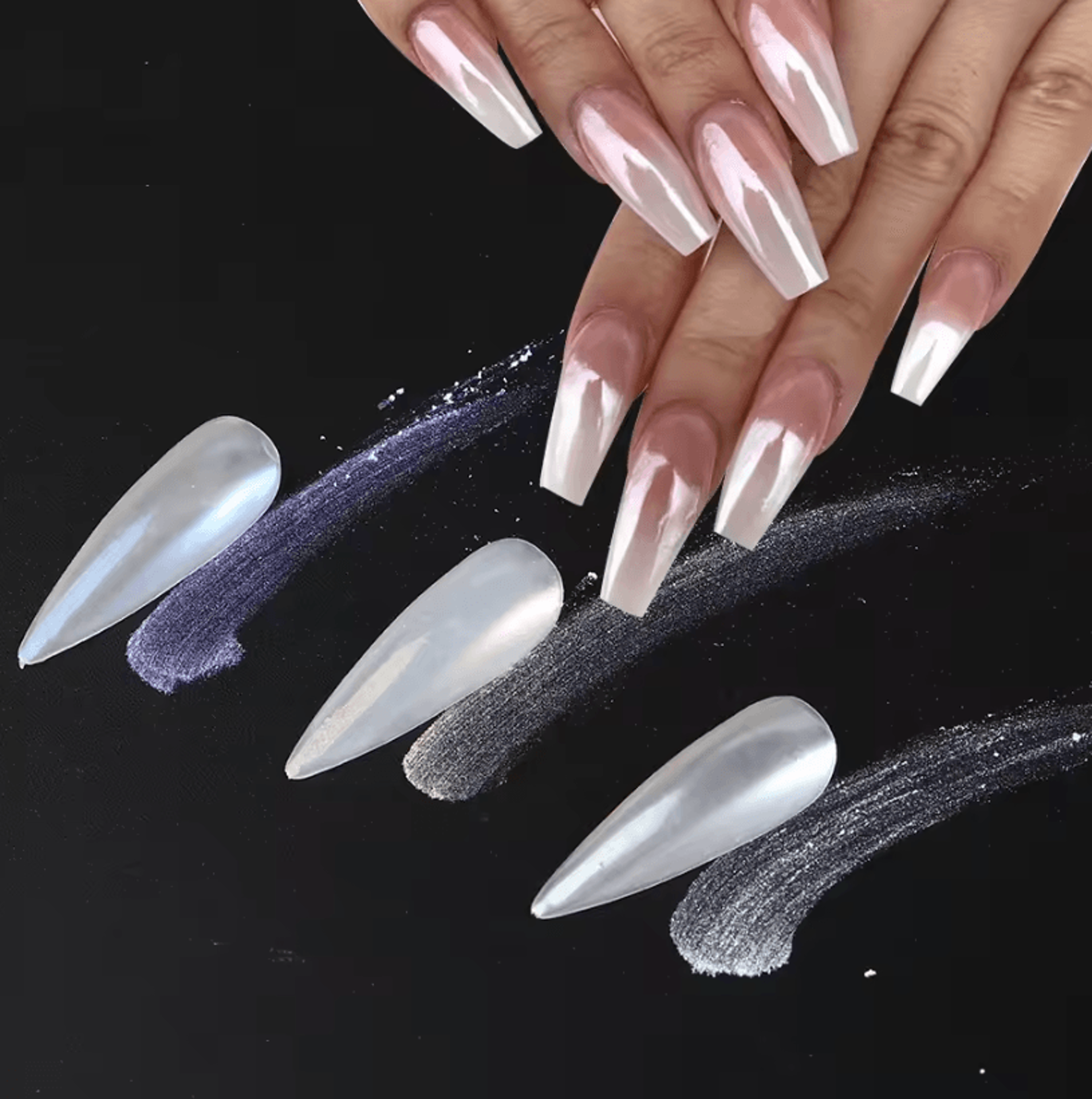 Moonlight Pearl White Chrome Nail Powder Aurora Glitter Pigment For Shimmering Mirror Nail Art 1