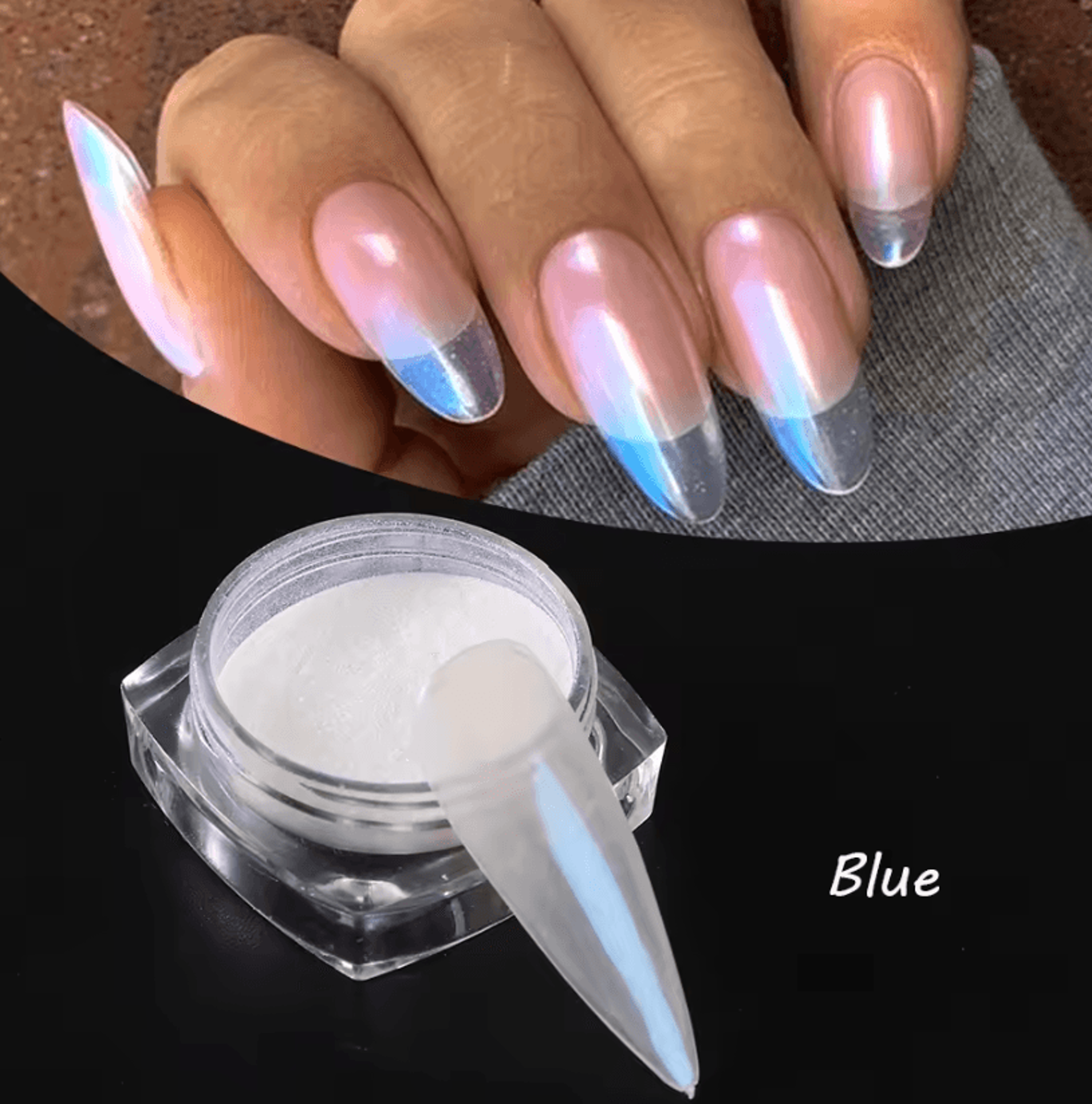 Moonlight Pearl White Chrome Nail Powder Aurora Glitter Pigment For Shimmering Mirror Nail Art 4